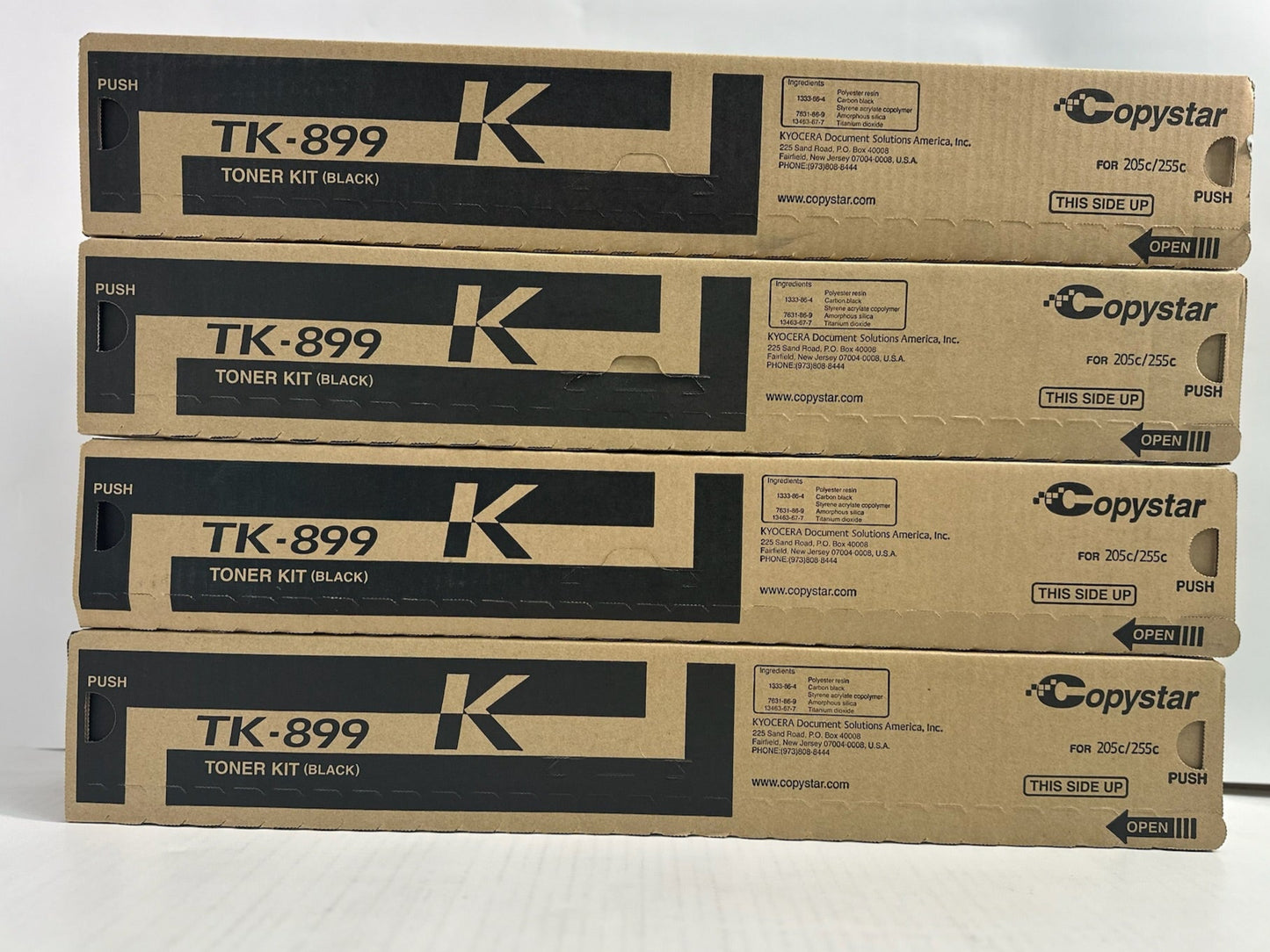 4 Genuine Kyocera TASKalfa 205c, 255c Black Toner Kit TK-899K, TK899 1T02K00CS0