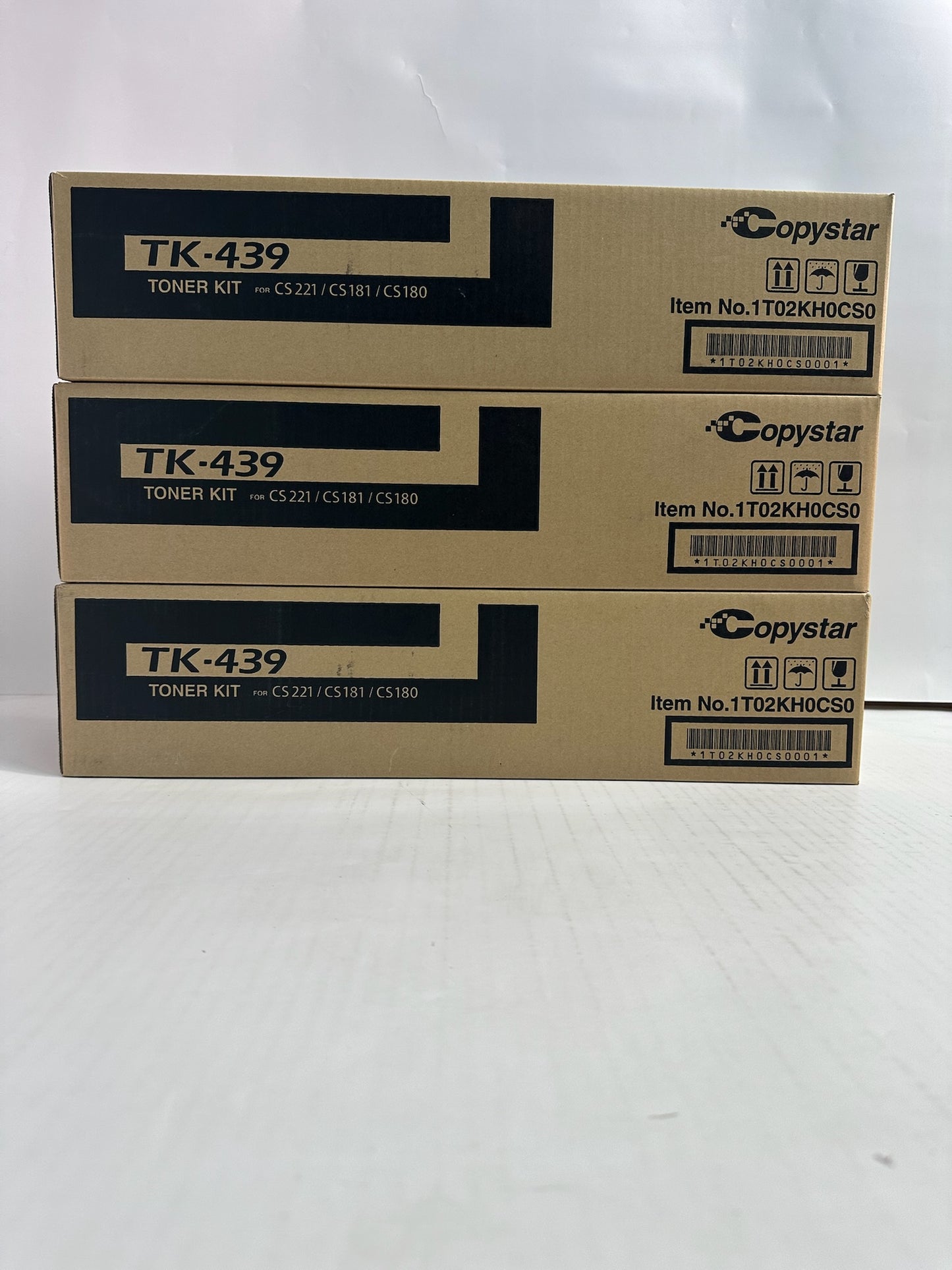 3 OEM Kyocera Copystar CS180,CS181,CS221 Black Toners TK-439, TK439 1T02KH0CS0