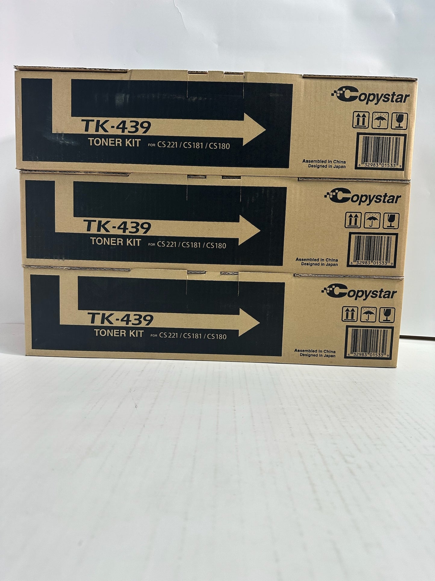 3 OEM Kyocera Copystar CS180,CS181,CS221 Black Toners TK-439, TK439 1T02KH0CS0