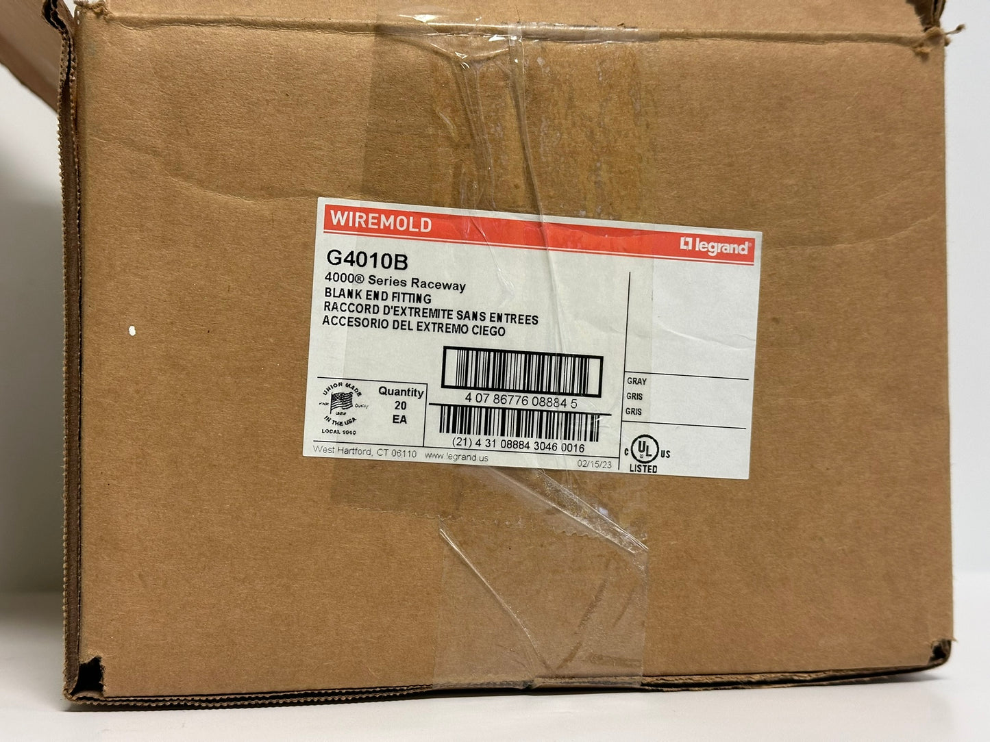 5 PK Legrand (G4010B) 4000 Raceway Surface Metal Blank End Fitting Gray