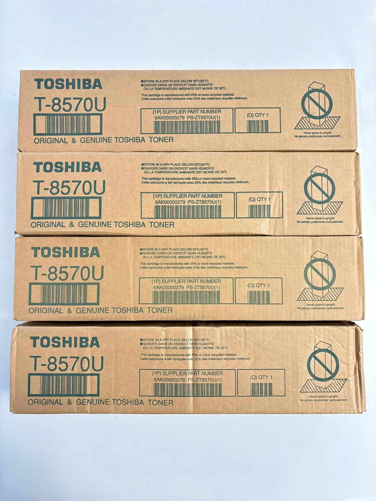 4 OEM Toshiba E STUDIO 557,657,757,857 Black Toner Cartridges T-8570U (T8570U)