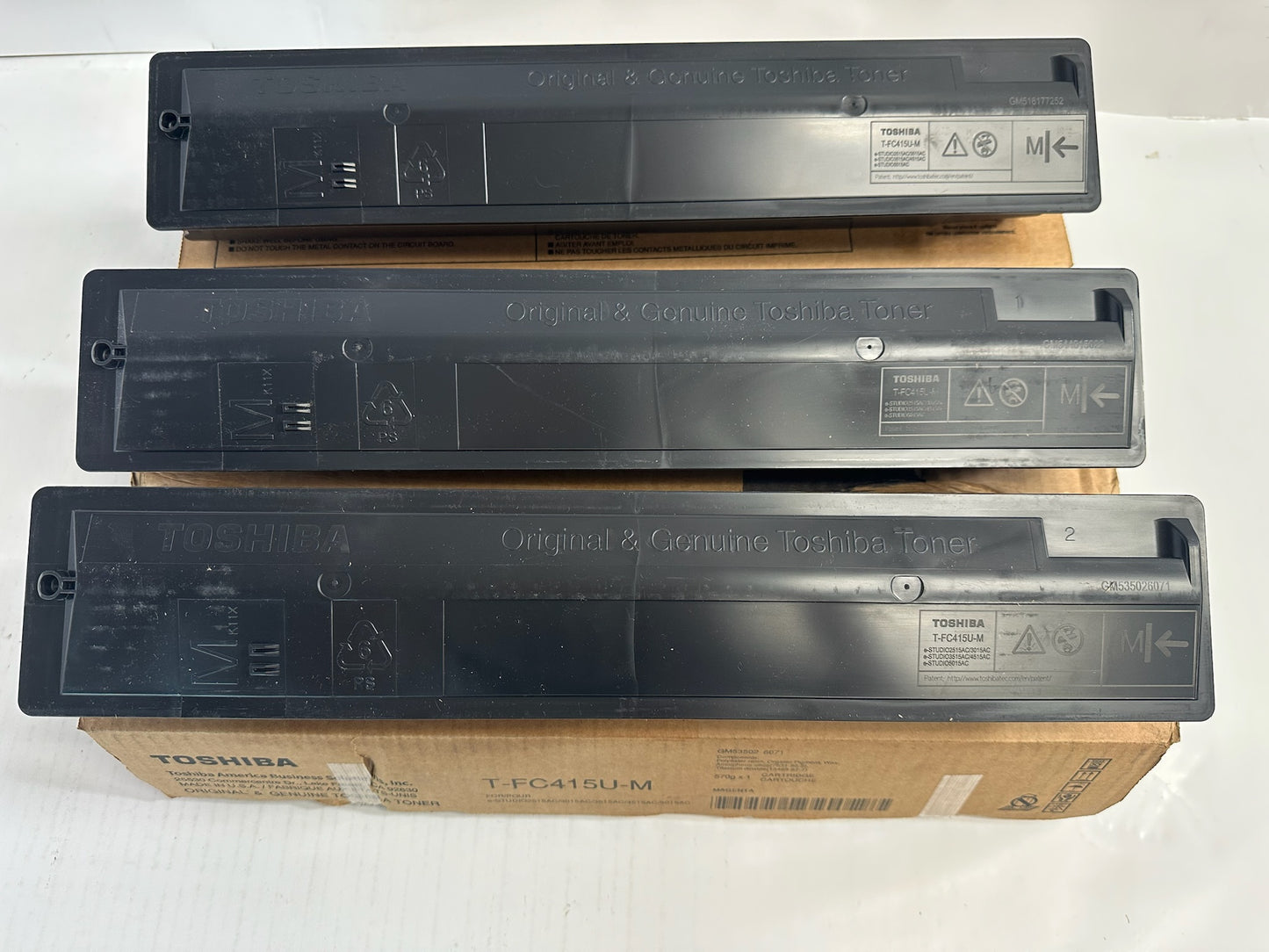 3 New Open Genuine Toshiba E Studio 2515AC,3015AC Magenta Toner T-FC415U-M (Tabs)