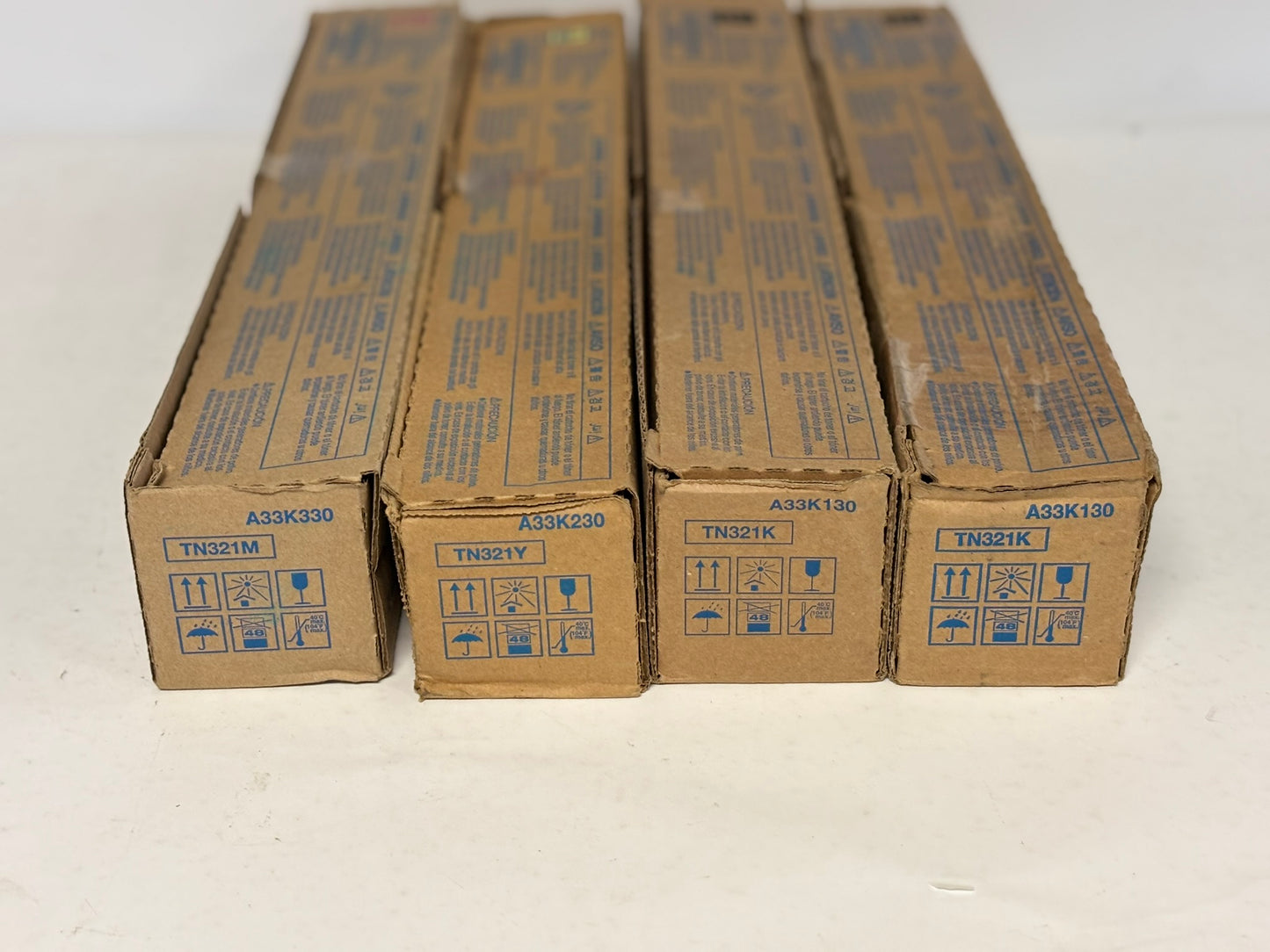 4 OEM Konica Minolta BH C224,C284,C364,C364e TN321 MYKK Toners ( No Cyan)