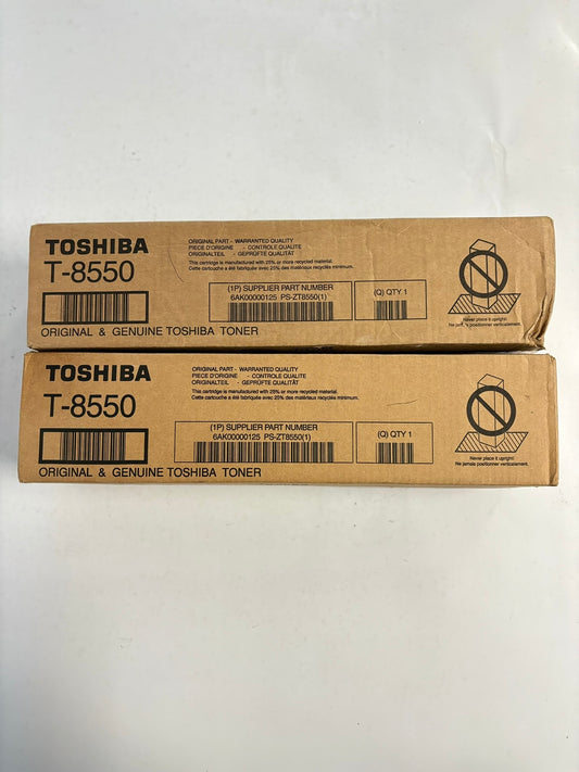 Lot of 2 Toshiba E STUDIO 555,655,755,855 Black Toner Cartridges T-8550 (T8550)