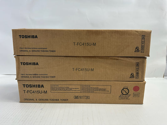 3 New Open Genuine Toshiba E Studio 2515AC,3015AC Magenta Toner T-FC415U-M (Tabs)