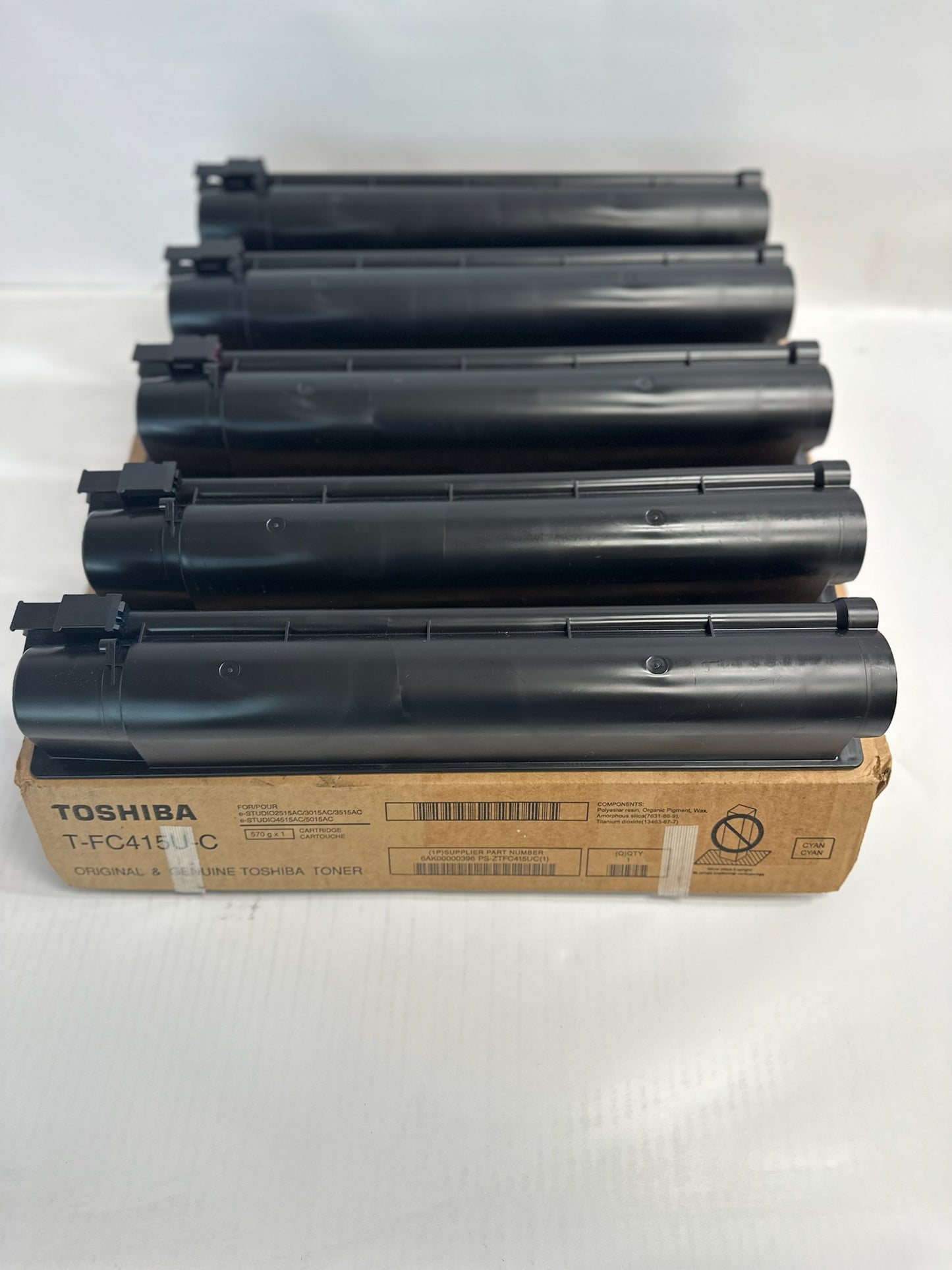 5 New Open Genuine Toshiba E Studio 2515AC,3015AC CMMKK Toners T-FC415U(No Tabs)