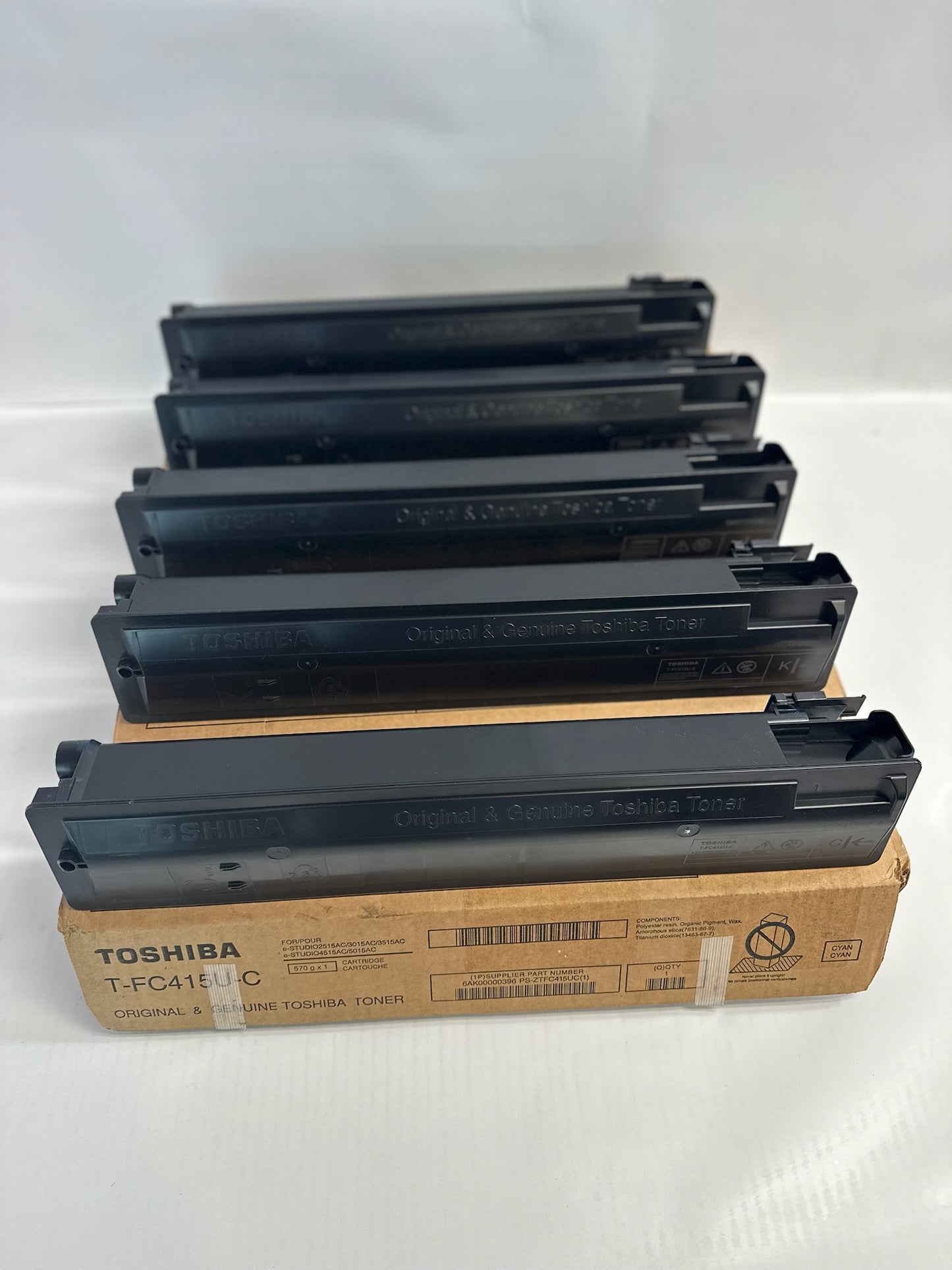 5 New Open Genuine Toshiba E Studio 2515AC,3015AC CMMKK Toners T-FC415U(No Tabs)
