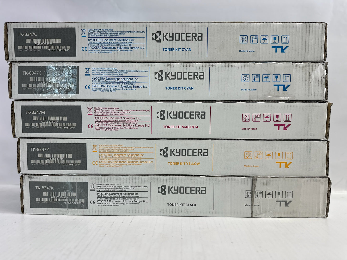 5 New Genuine Kyocera TASKalfa 2552ci,2553ci CCMYK Toners TK-8347