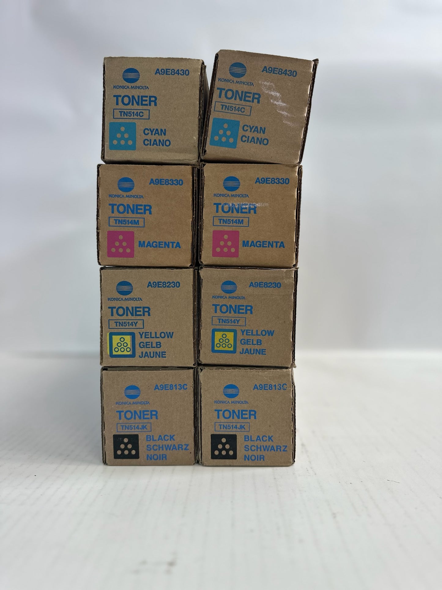 8 New Genuine Konica C458,C558,C658 CCMMYYKK Toners TN514 (TN514JK)