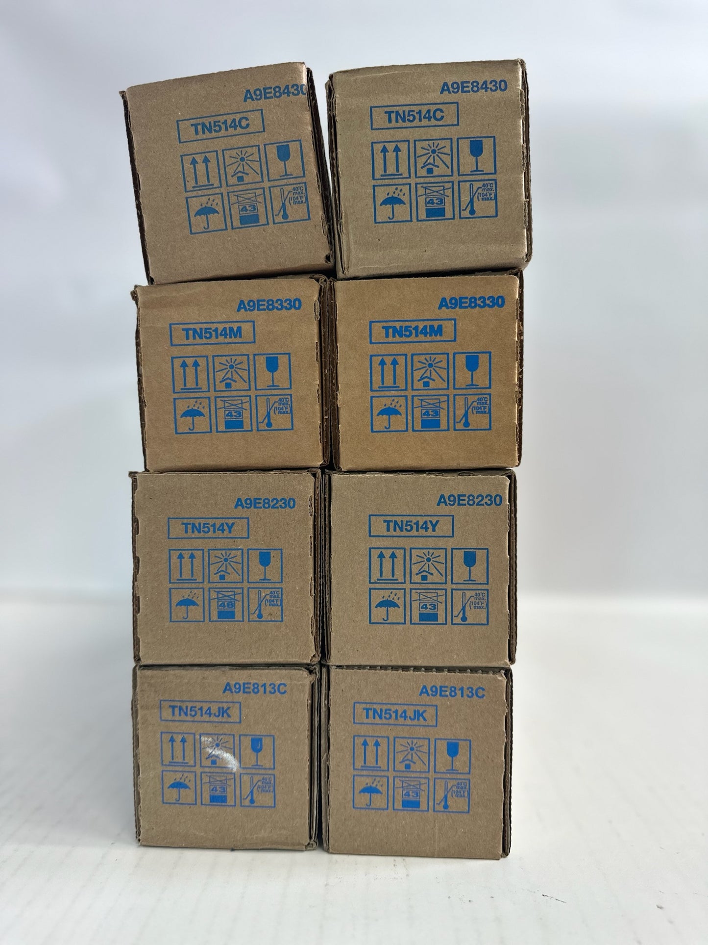 8 New Genuine Konica C458,C558,C658 CCMMYYKK Toners TN514 (TN514JK)