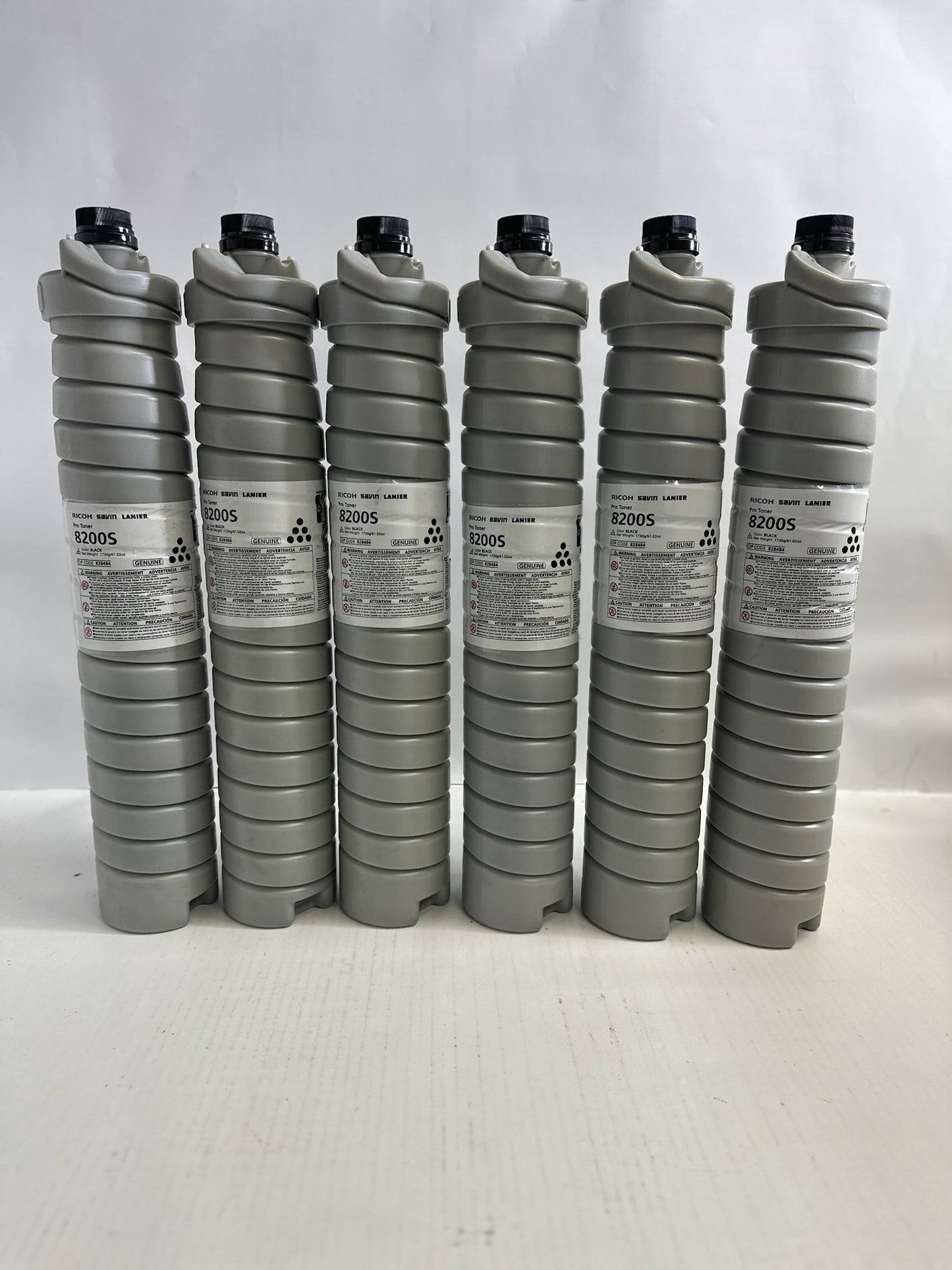 6 Genuine Ricoh Pro 8200ex 8200s,8210s Black Toner Cartridges 828484