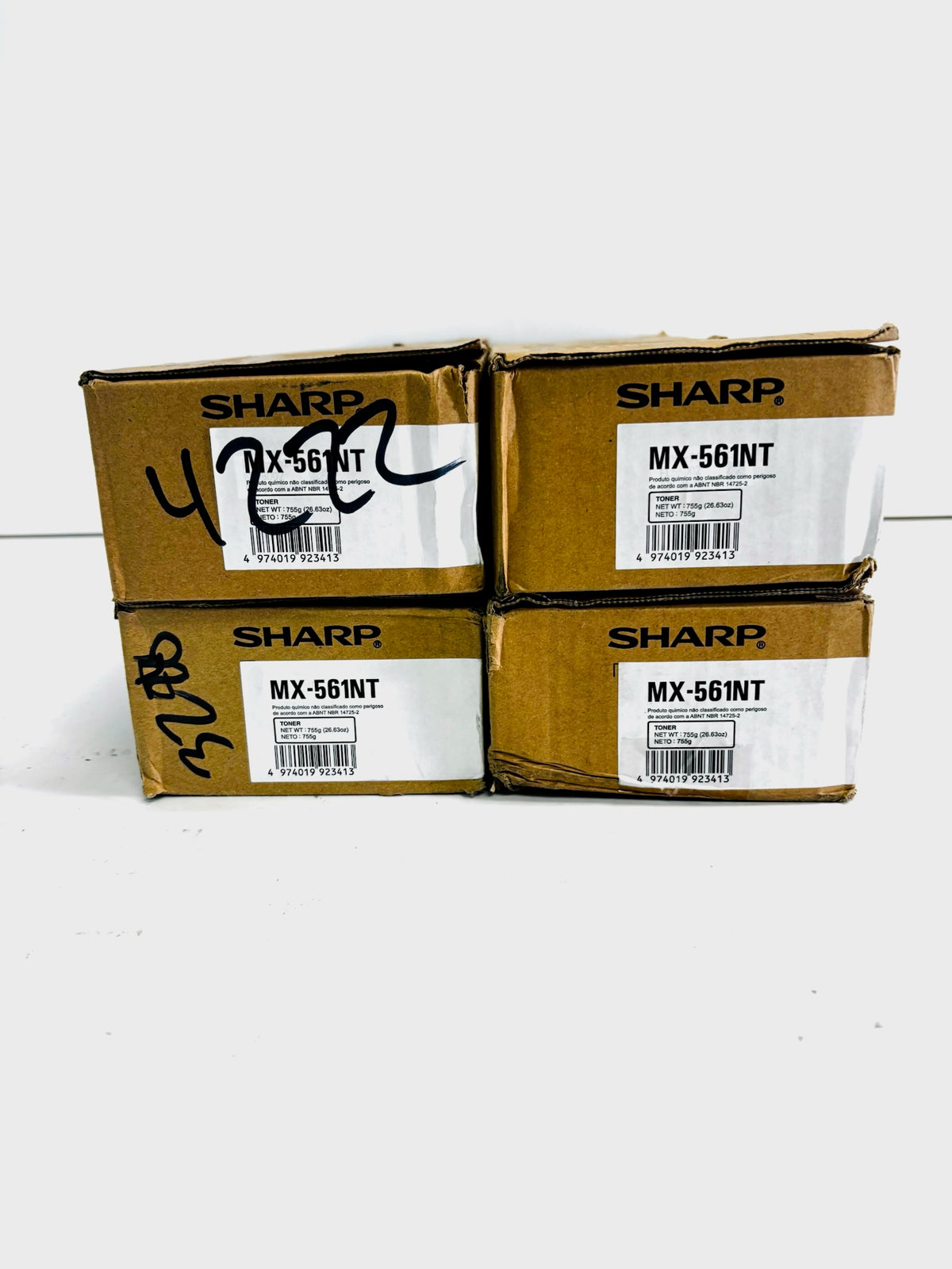 4 Genuine Sharp MXM3050,3070,3570,4050,5050 Black Toners MX-561NT, MX561NT