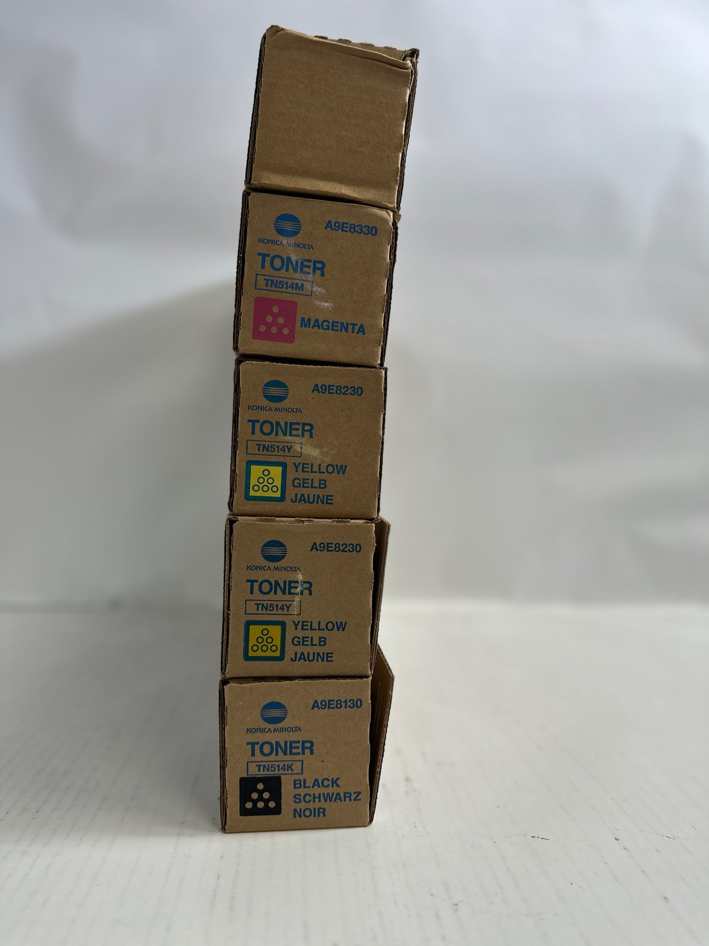 5 New Genuine Konica C458,C558,C658 CMYYK Toners TN514 (TN514AC)
