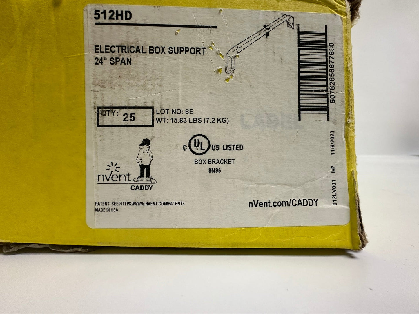 25 PK Nvent Caddy (512HD) Electrical Box Support 24" Span T-grid Box Hanger