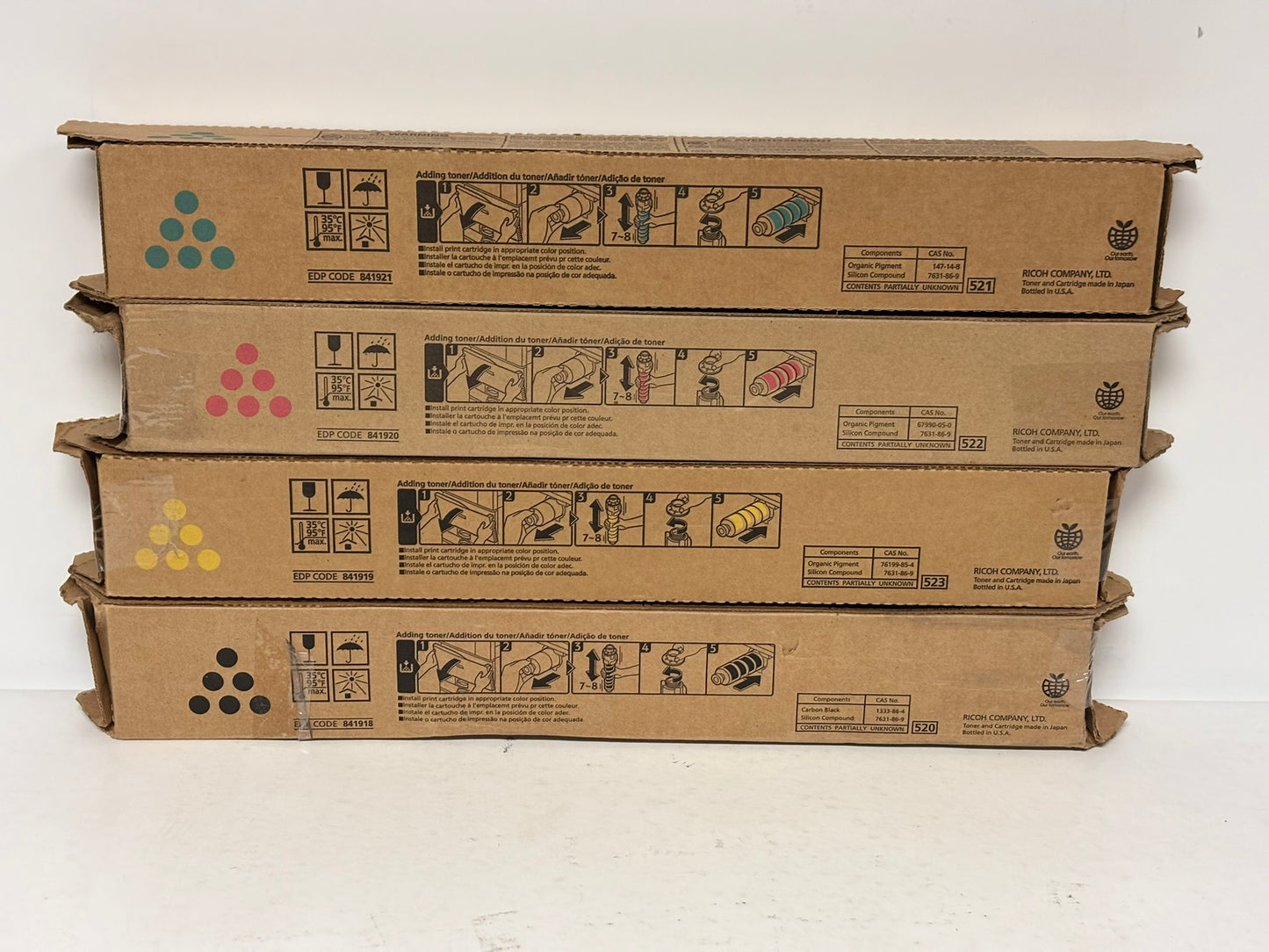 4 OEM Ricoh MP C2503H,C2004,C2504 CMYK Toners 841918,841919,841920,841921