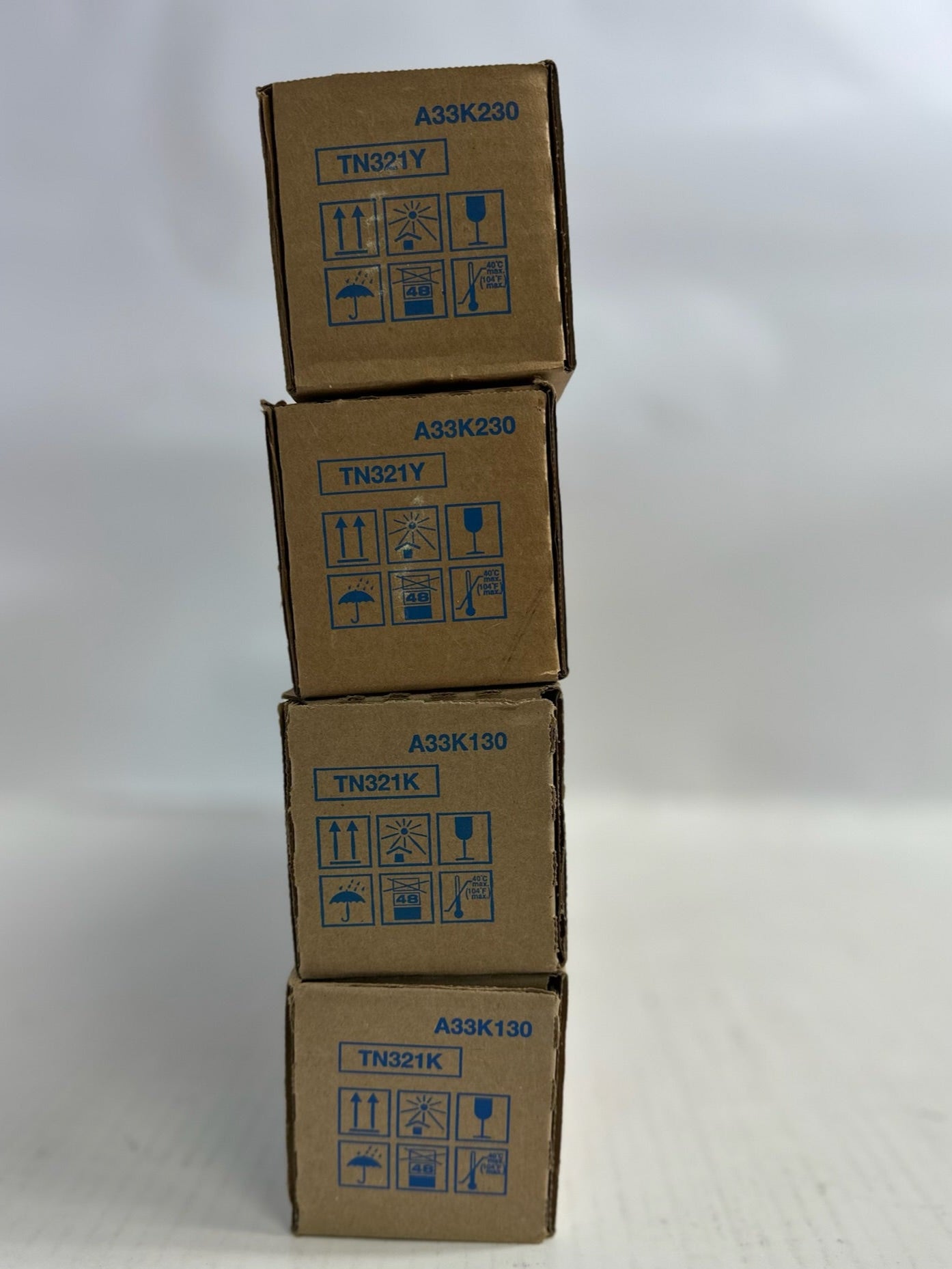 4 Genuine Konica BH C224,C284,C364,C364e Yellow and Black Toners TN321