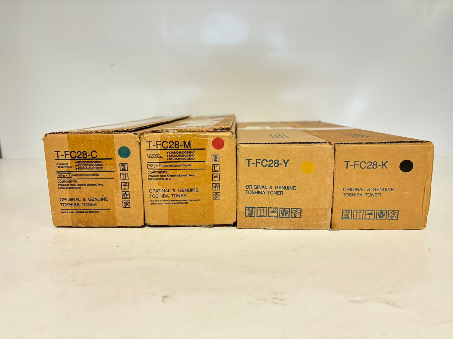 4 OEM Toshiba eSTUDIO 2330C,2820C,3530C,4520C CMYK Toners T-FC28 (TFC28)