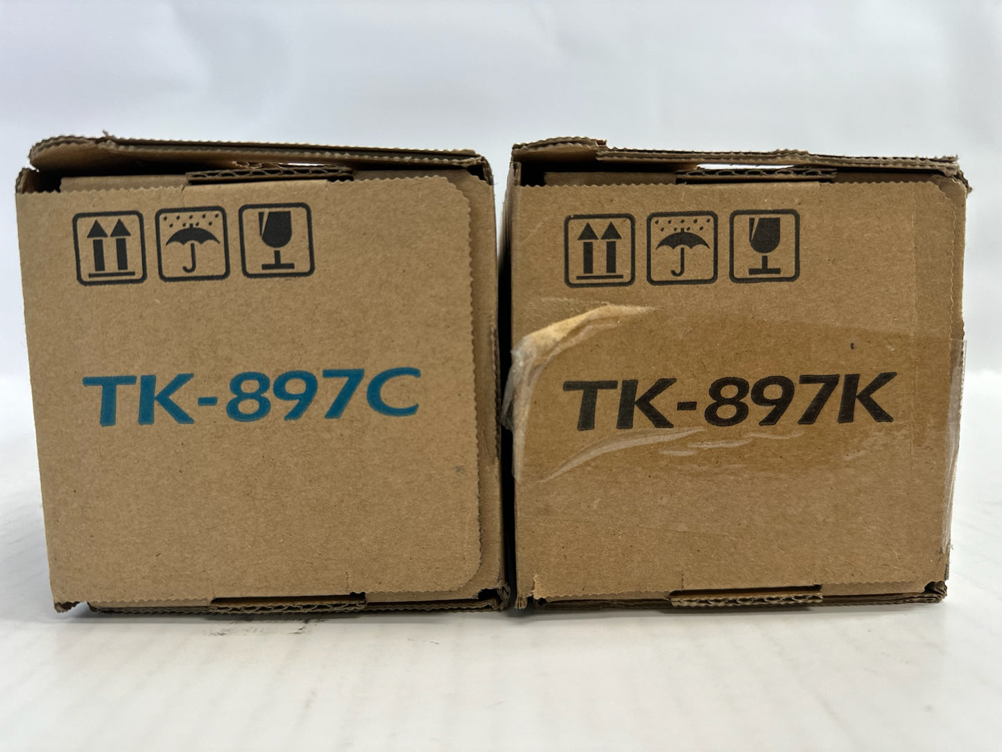 2 Genuine Kyocera TASKalfa 205c,FS-C8520MFP Cyan and Black Toners TK-897,TK897