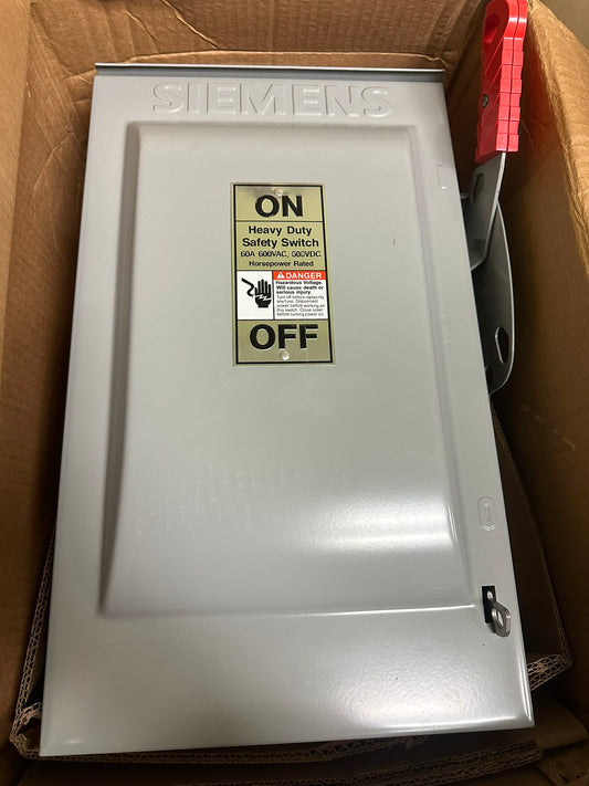 Siemens (HF362NR) Heavy Duty Safety Switch 60A 600V- 600CDC Type 3R