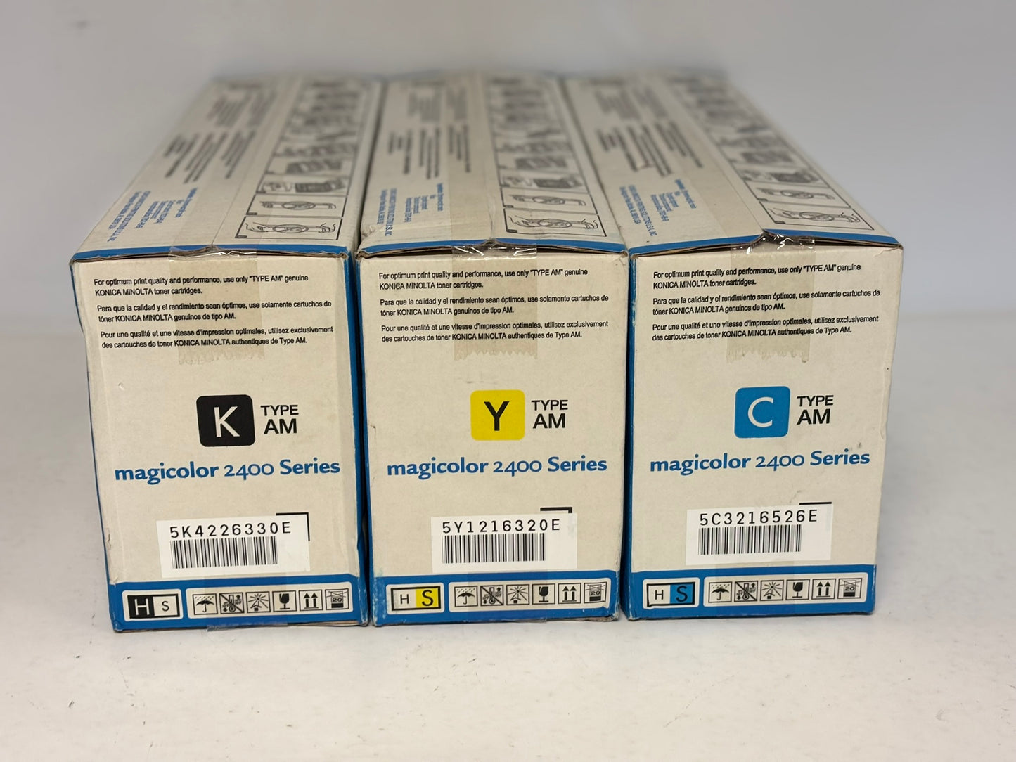3 Genuine Konica Minolta Magicolor 2400 Series CYK Toners 1710587-001,003,004