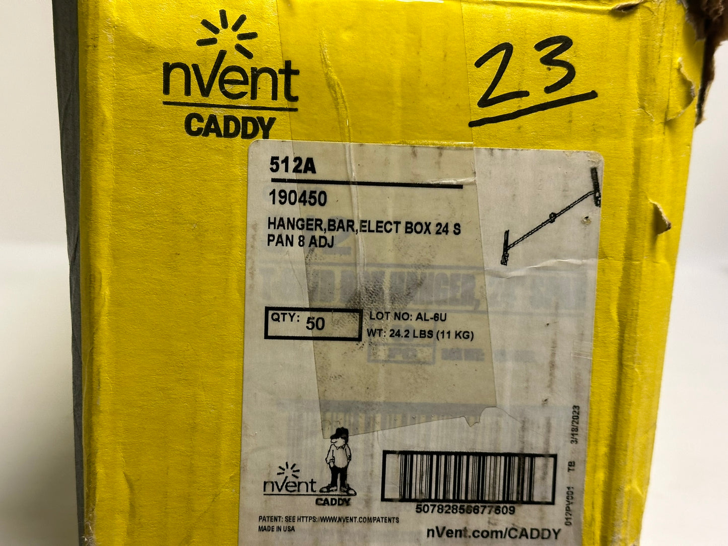 Nvent Caddy (512A) 24" Adjustable T-grid Box Hanger