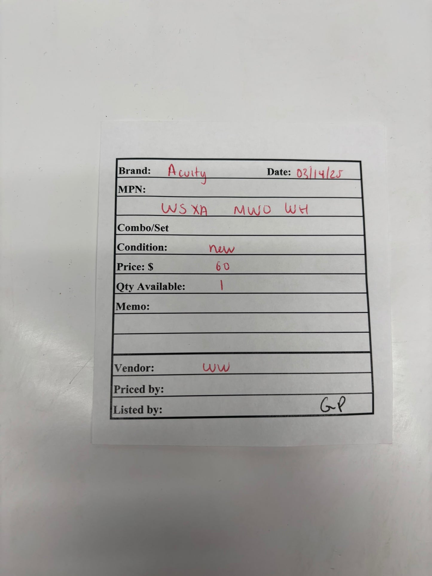 Acuity WSXA-MWO-WH Wall Switch Sensor, Multi-way Operation, 120-277 VAC