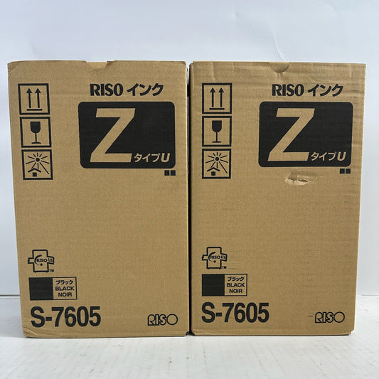 2 New Genuine Riso EZ 220,MZ 790 Black Ink S-7605 Z type U (Same Day Shipping)