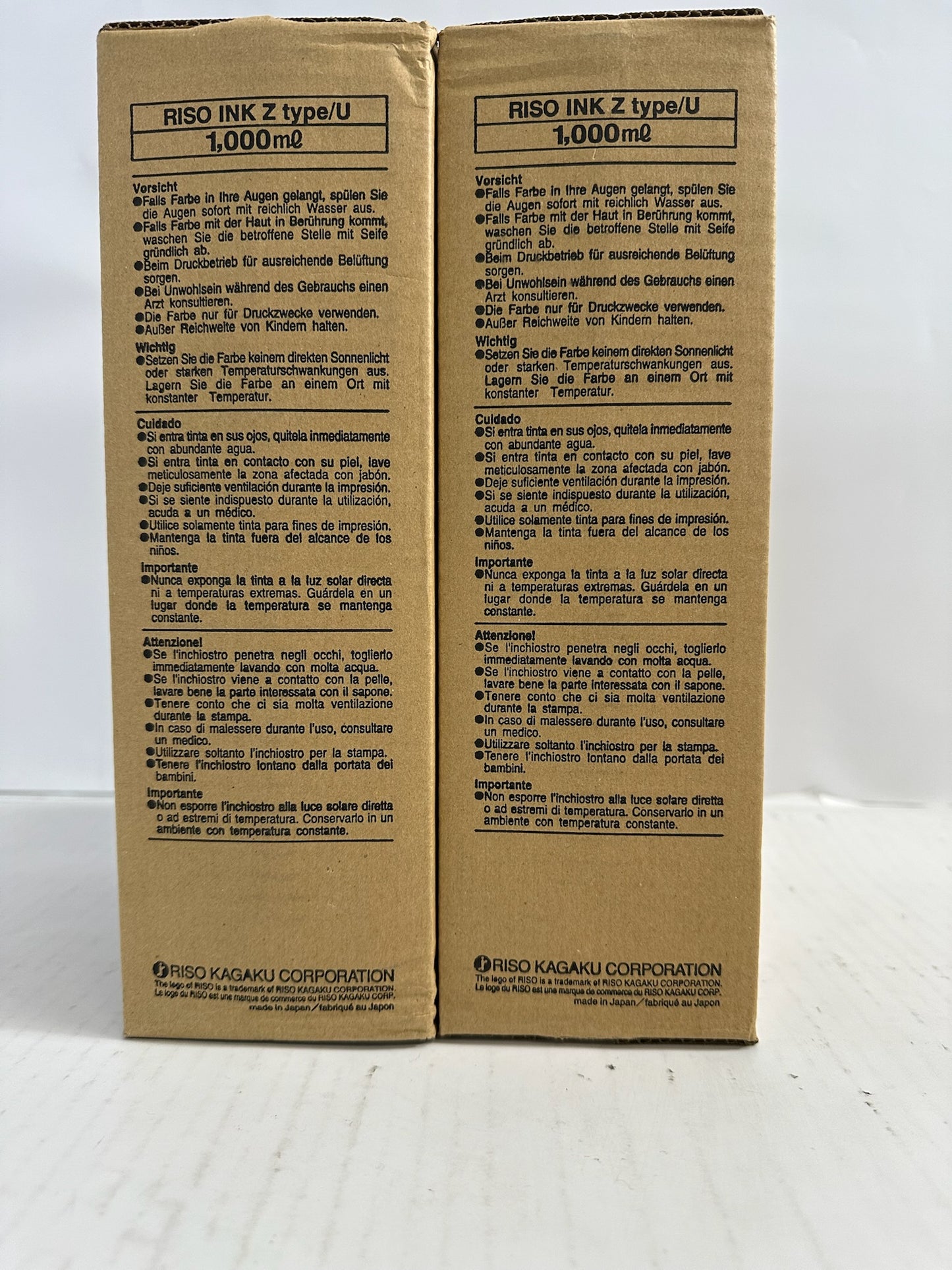 2 New Genuine Riso EZ 220,MZ 790 Black Ink S-7605 Z type U (Same Day Shipping)