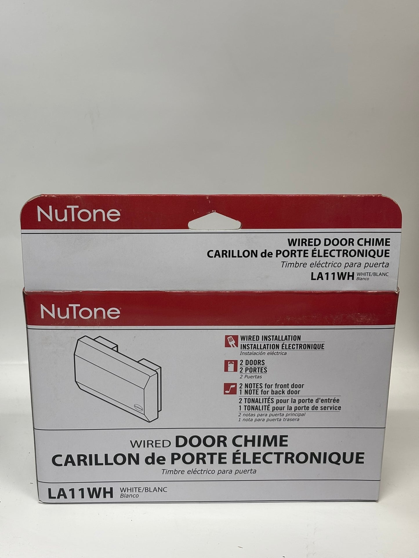 NuTone LA11WH Decorative Wired Doorbell, 2-Note Surface Mount, 16 Volt