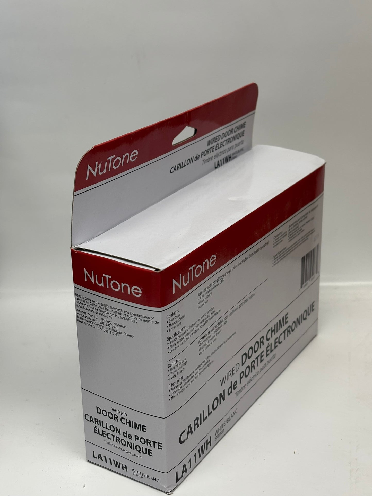 NuTone LA11WH Decorative Wired Doorbell, 2-Note Surface Mount, 16 Volt