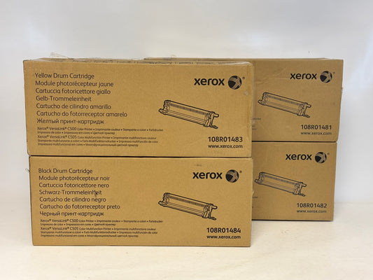 4 OEM Xerox VersaLink C500,C505 CMYK Drum Cartridges 108R01481,1482,1483,1484