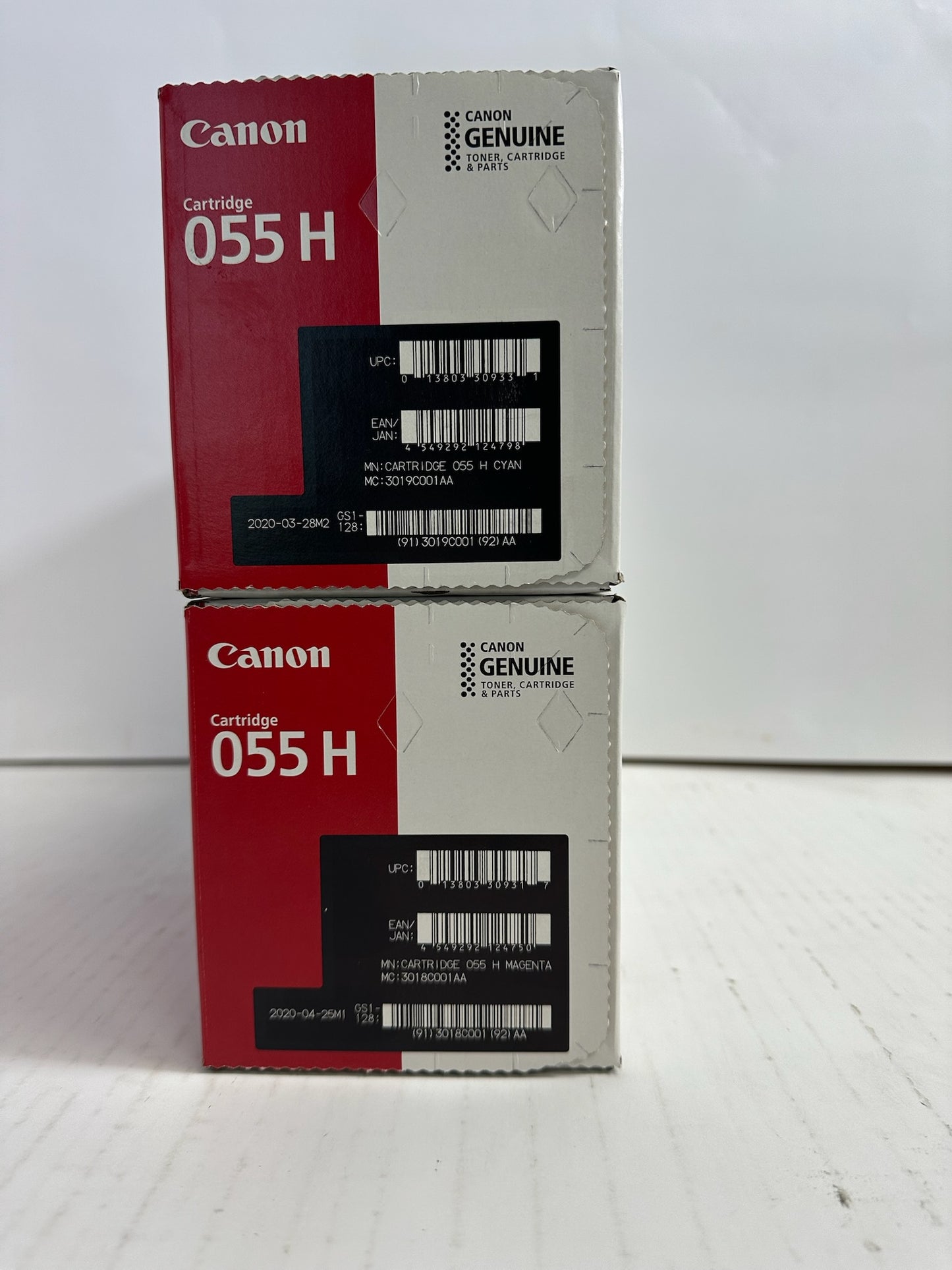 2 New OEM Canon 055H LBP660,MF 740C Series Cyan & Mag. Toners 3019C001, 3018C001