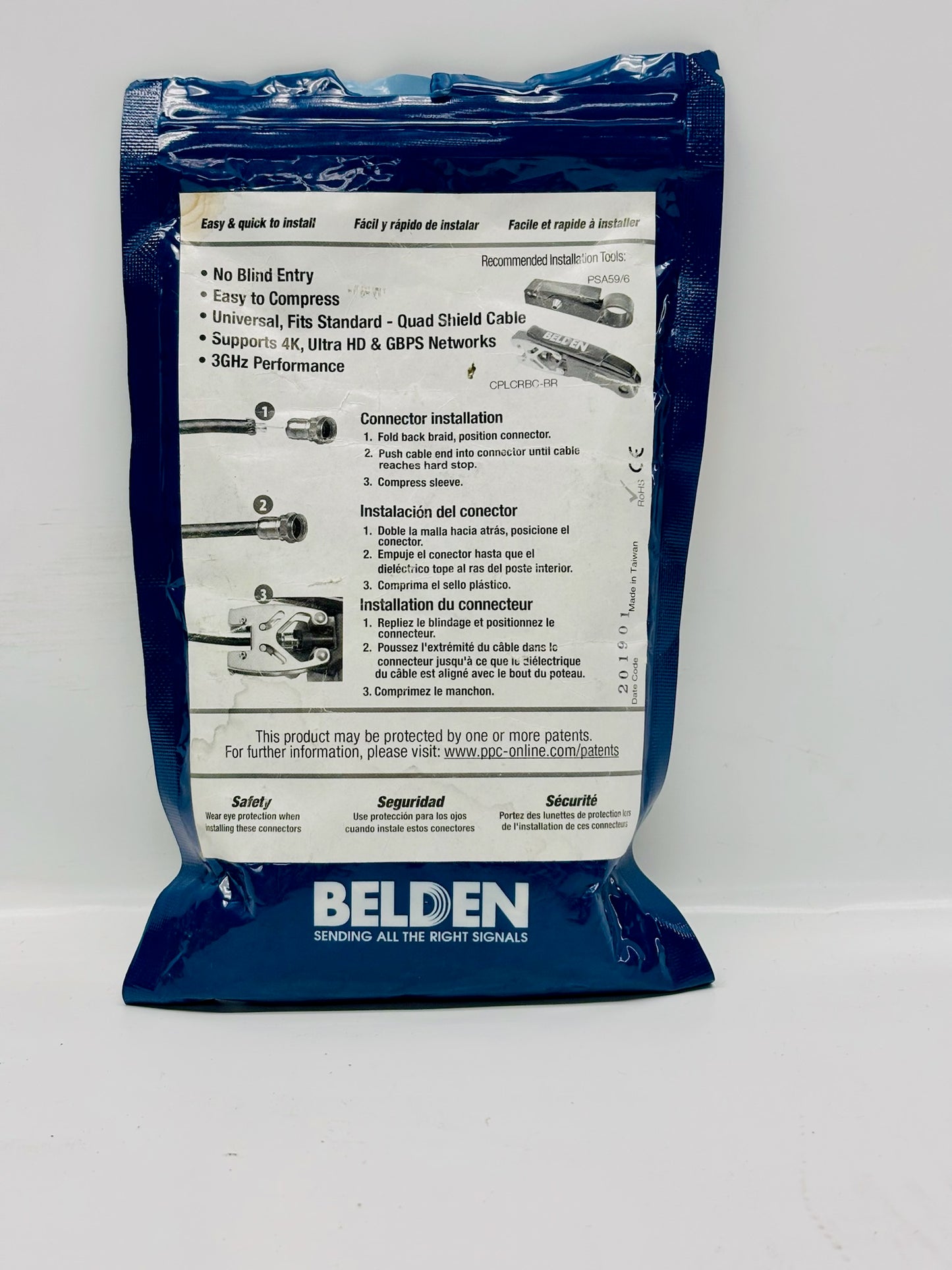 42 Pk Belden DB6U RG-6 Double Bubble F-Type Compression Connector