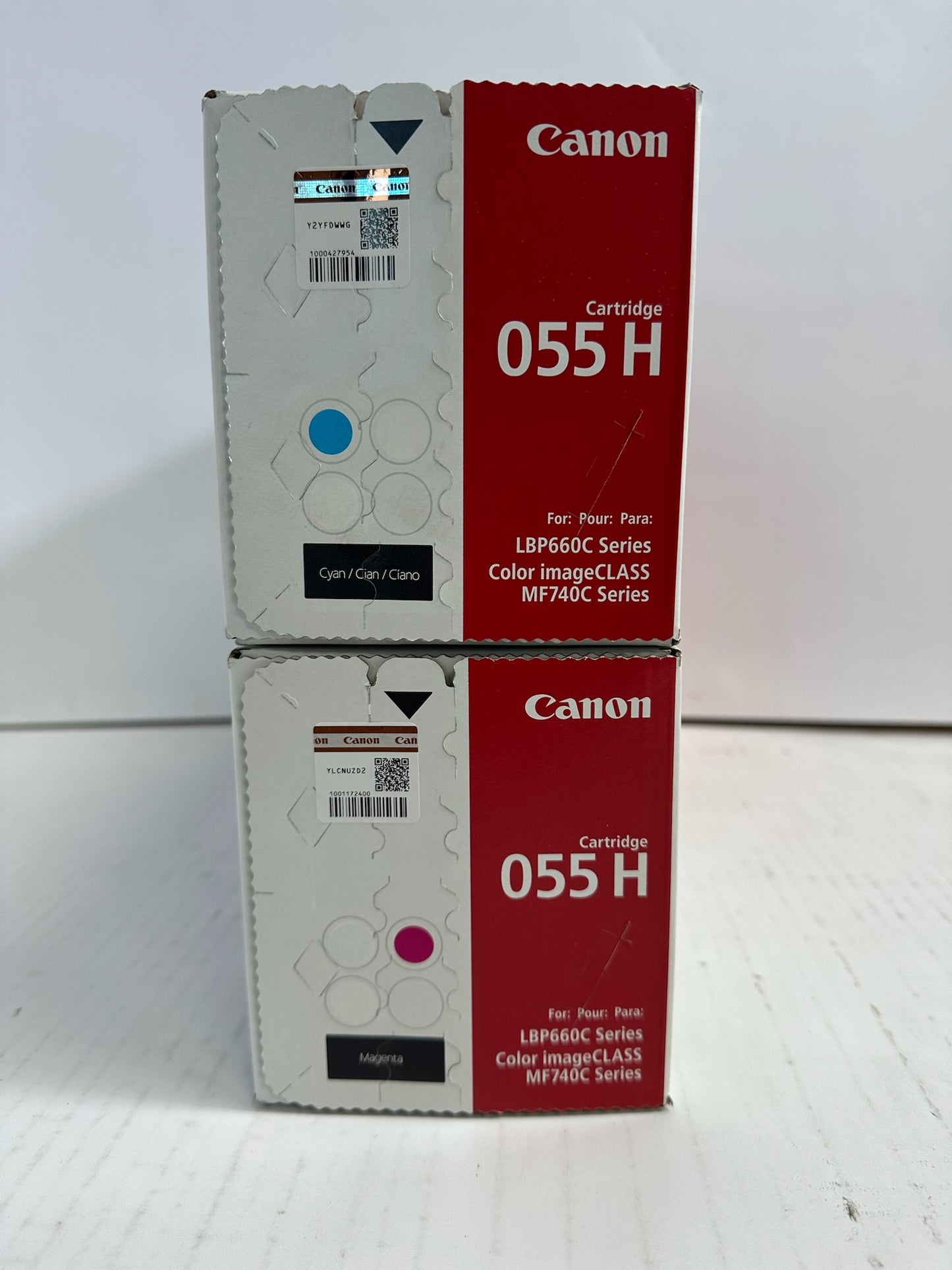 2 New OEM Canon 055H LBP660,MF 740C Series Cyan & Mag. Toners 3019C001, 3018C001