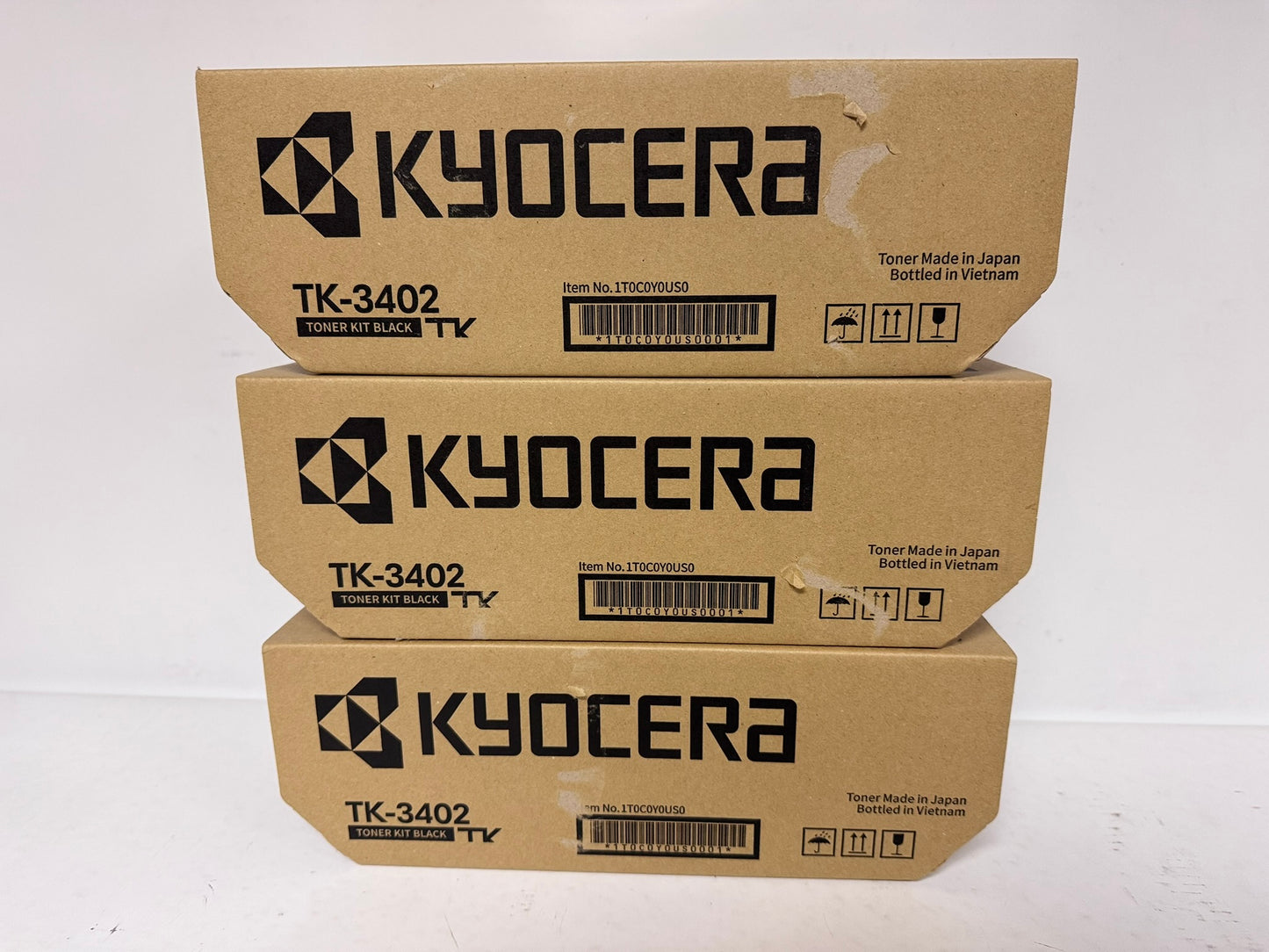 3 OEM Kyocera ECOSYS MA4500ifx,MA4500ix,PA4500x Black Toners TK-3402K,1T0C0Y0US0