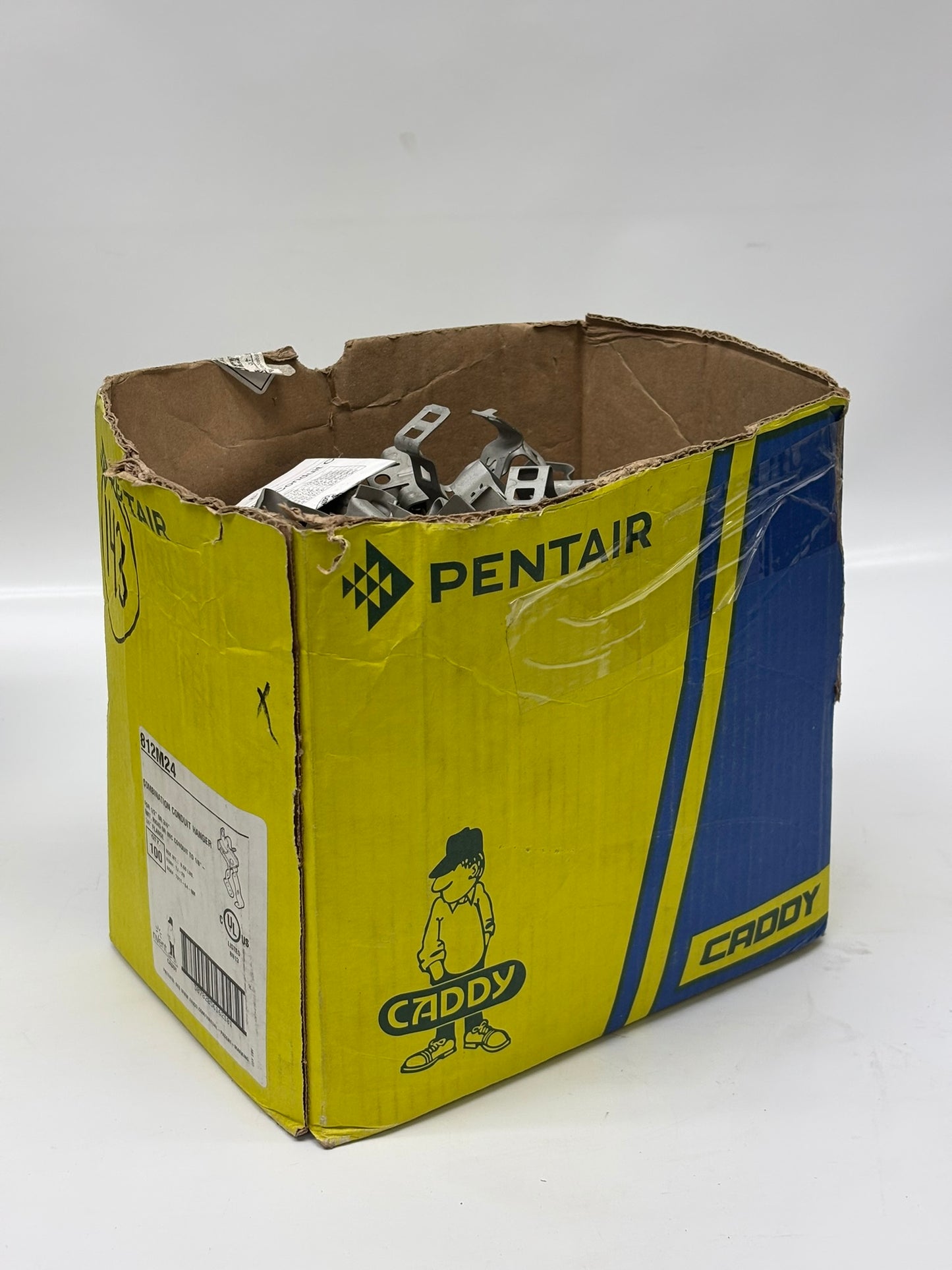 111 Pack Caddy 812M24 EM-M Conduit/Pipe to Flange Clip, Spring St. 1/2", 3/4" EMT, 1/8"–1/4" Flange