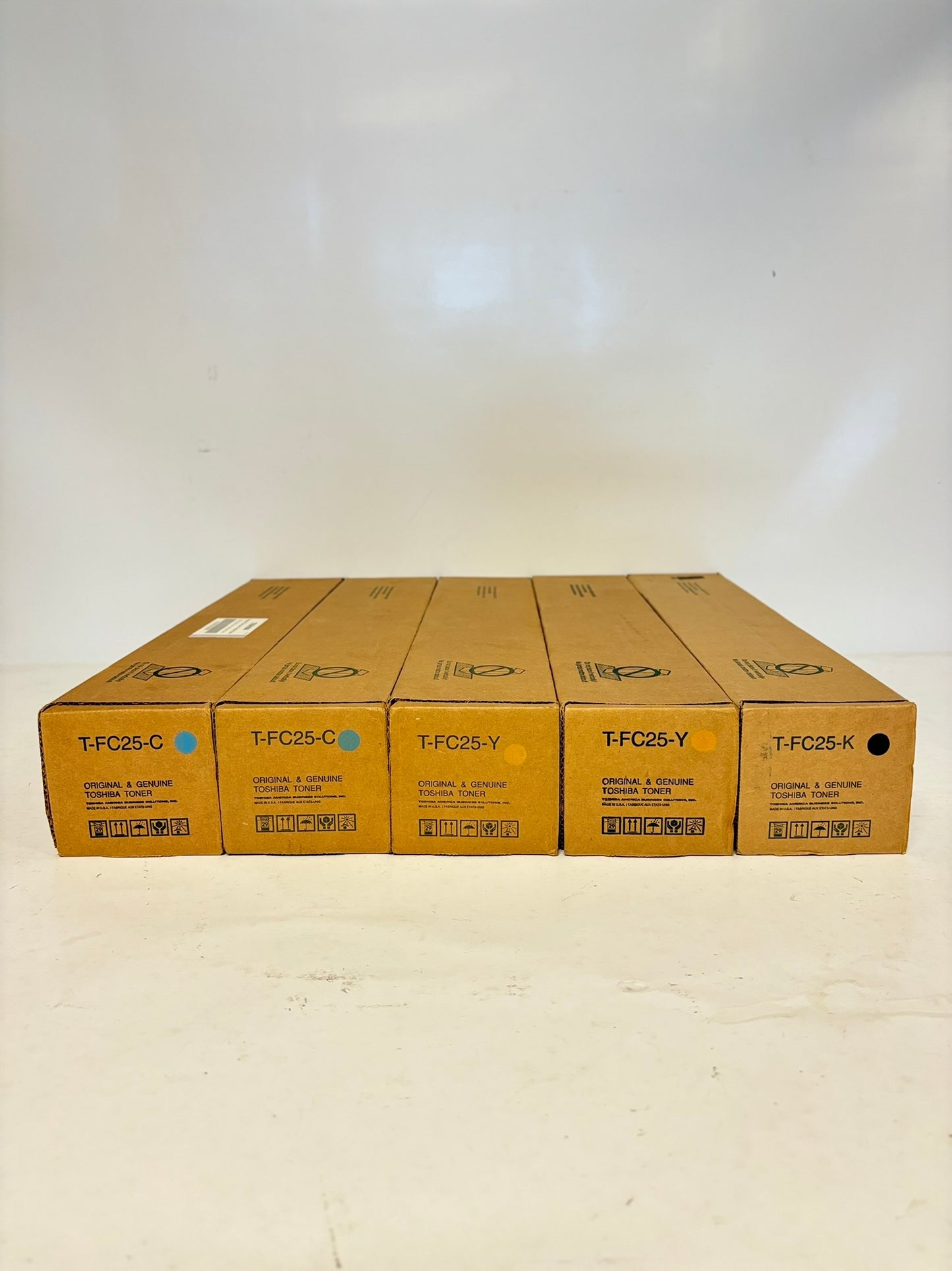 5 OEM Toshiba eSTUDIO 2040C,2540C,3540C,4540C T-FC25 CCYYK Toners (No Magenta)