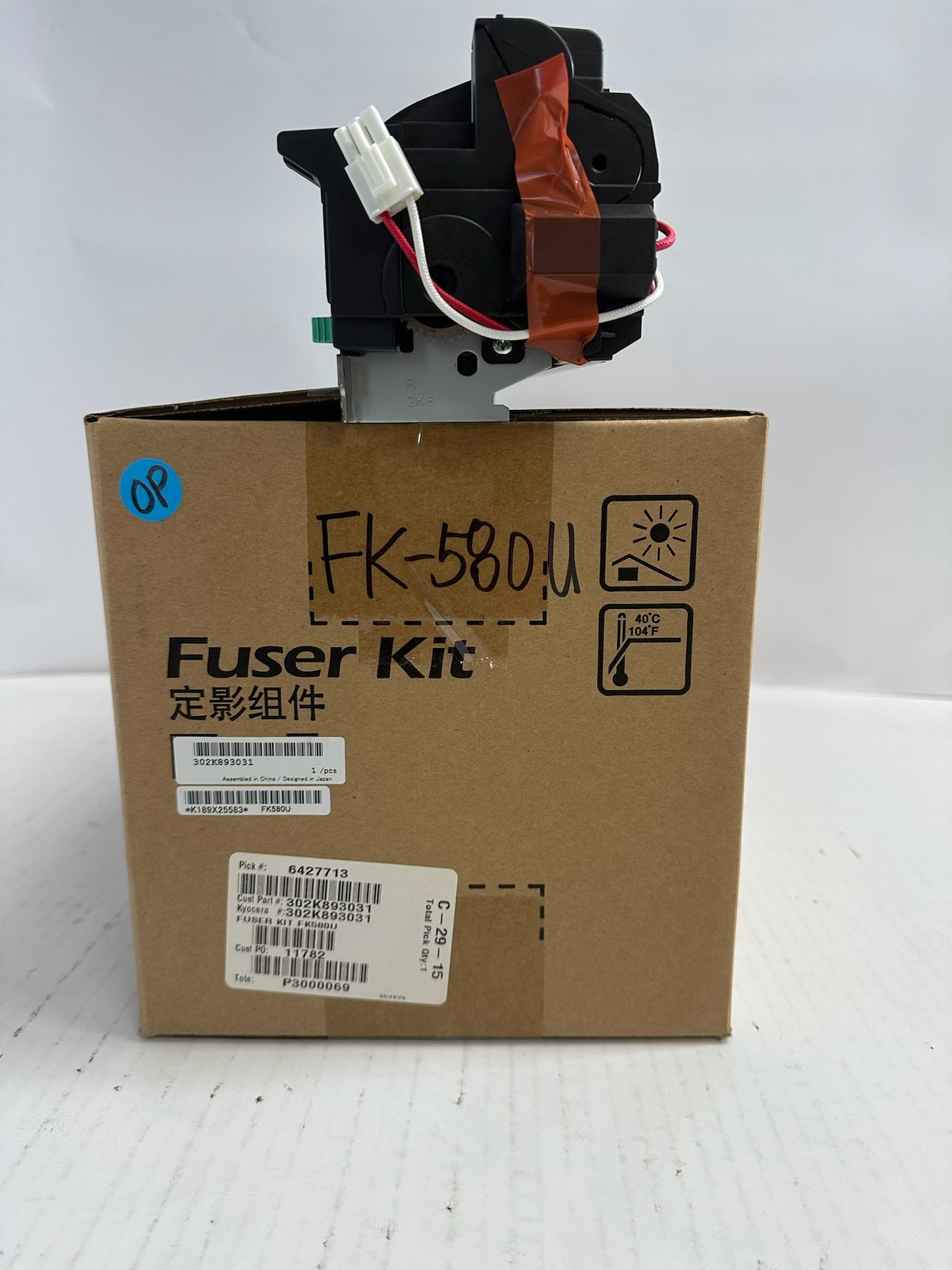 Open Genuine Kyocera ECOSYS P6030cdn, FS-C5350DN Fuser Unit FK-580U 302K893031