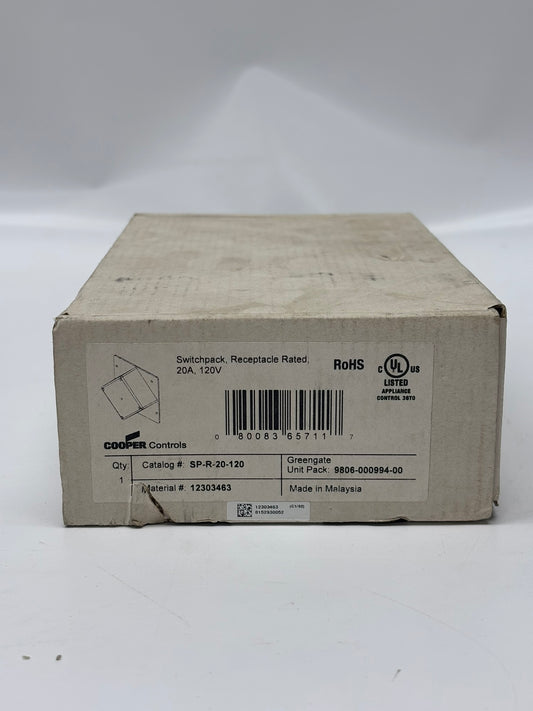 Cooper Lighting SP-R-20-120 Switchpack RecpRated 20A 120V