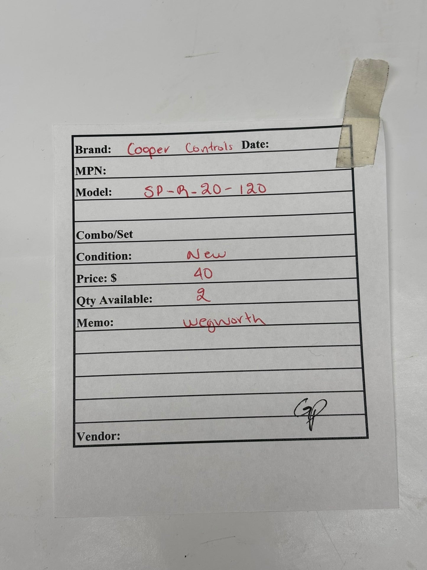 Cooper Lighting SP-R-20-120 Switchpack RecpRated 20A 120V