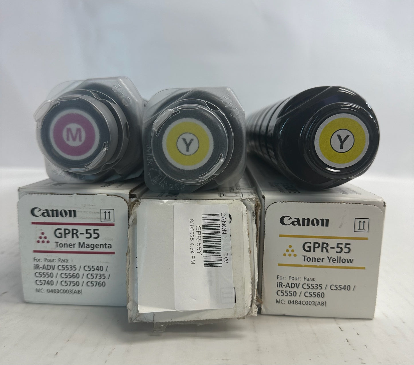 3 Open Genuine Canon IR C5535,C5540 GPR55, GPR-55 Magenta and Yellow Toners