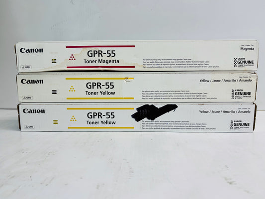 3 Genuine Canon iR C5535,C5540,C5550,C5560i Magenta & Yellow Toners GPR-55