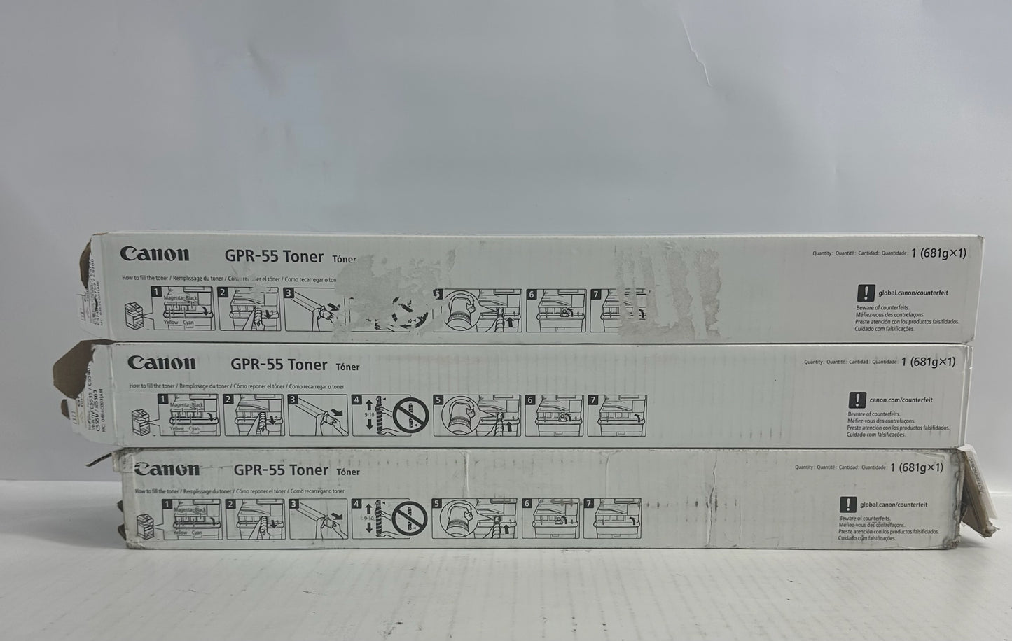 3 Open Genuine Canon IR C5535,C5540 GPR55, GPR-55 Magenta and Yellow Toners