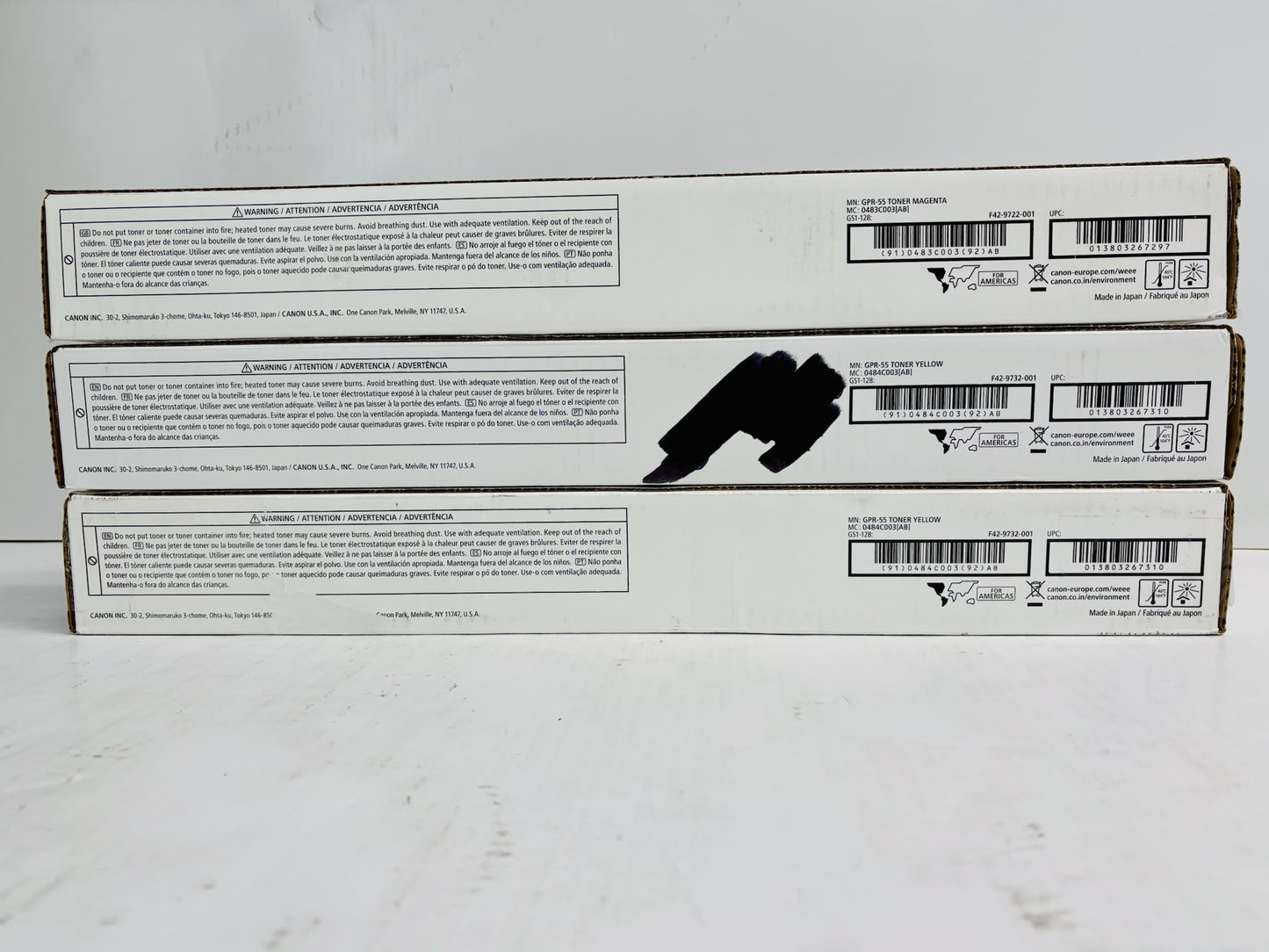 3 Genuine Canon iR C5535,C5540,C5550,C5560i Magenta & Yellow Toners GPR-55
