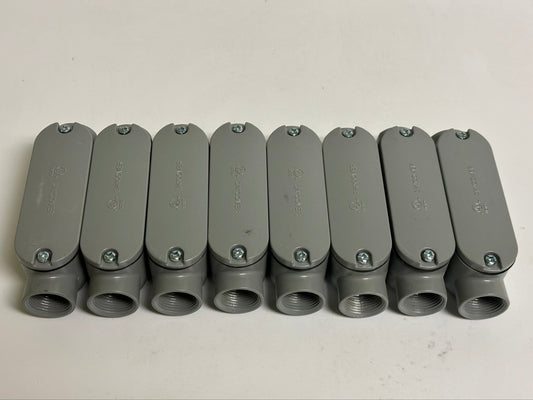 8-Pack Orbit C-75A 3/4" Threaded Conduit Body, Die-Cast Aluminum, Watertight Seal