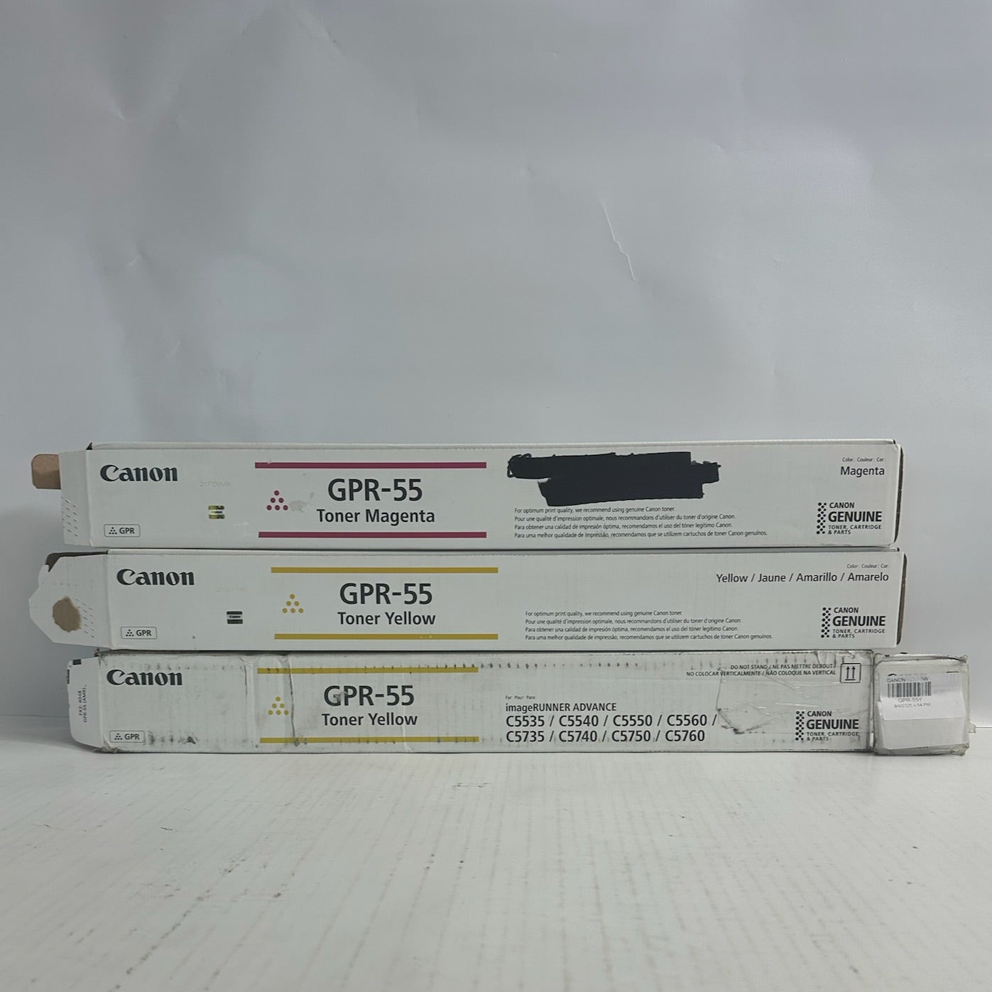 3 Open Genuine Canon IR C5535,C5540 GPR55, GPR-55 Magenta and Yellow Toners