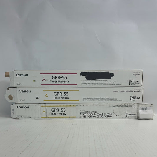 3 Open Genuine Canon IR C5535,C5540 GPR55, GPR-55 Magenta and Yellow Toners