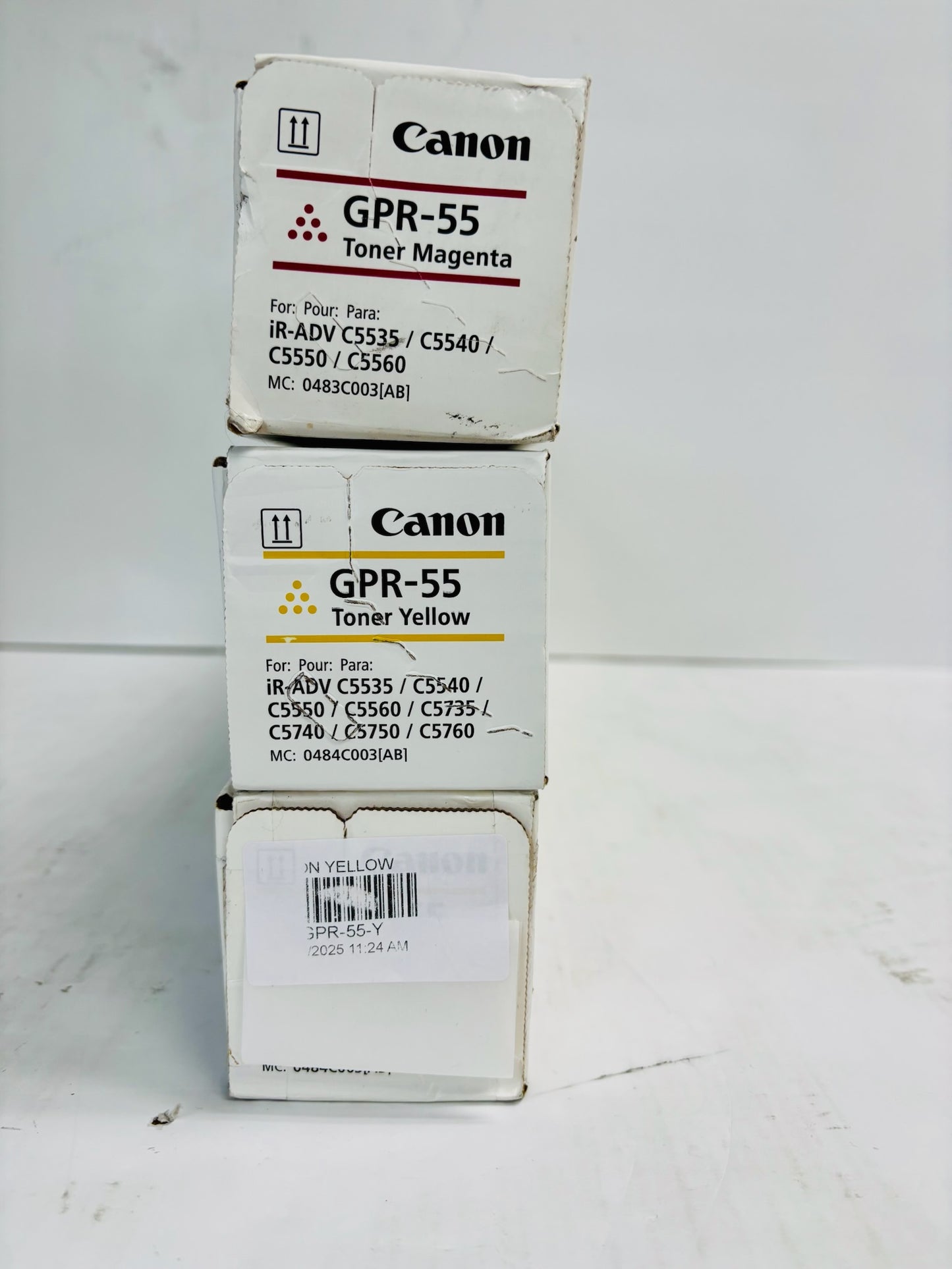 3 Genuine Canon iR C5535,C5540,C5550,C5560i Magenta & Yellow Toners GPR-55