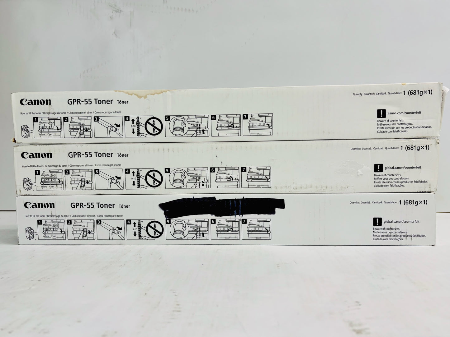 3 Genuine Canon iR C5535,C5540,C5550,C5560i Magenta & Yellow Toners GPR-55