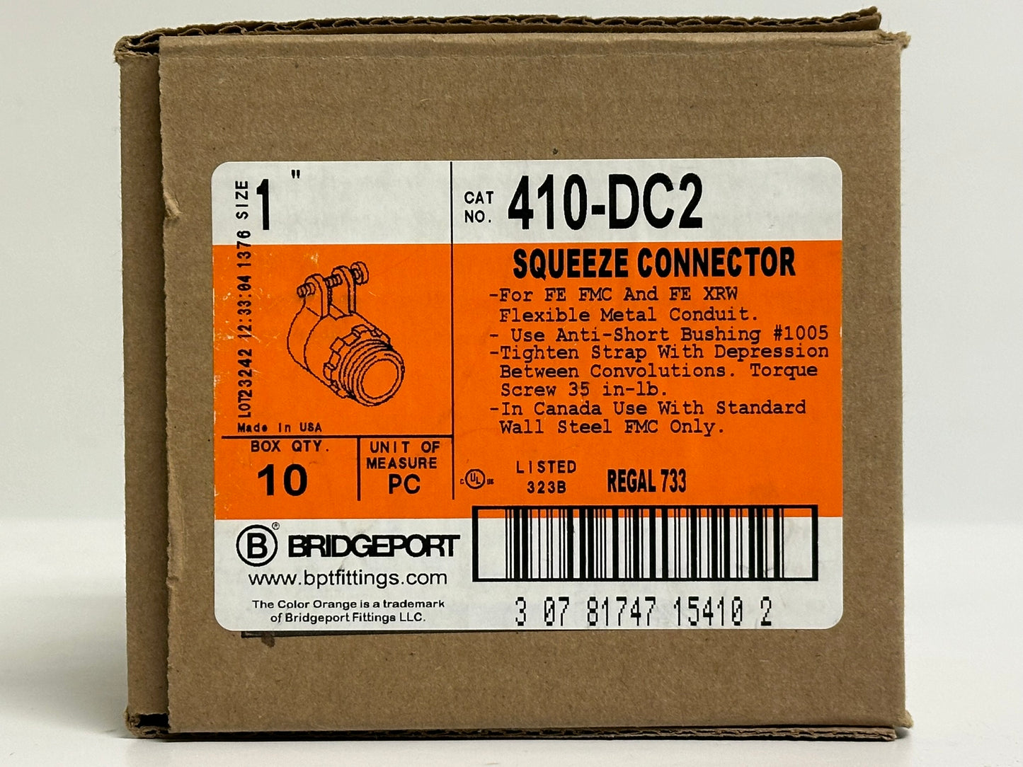20-Pack Bridgeport 410DC2 1" Die-Cast Zinc Squeeze Connector for Conduit